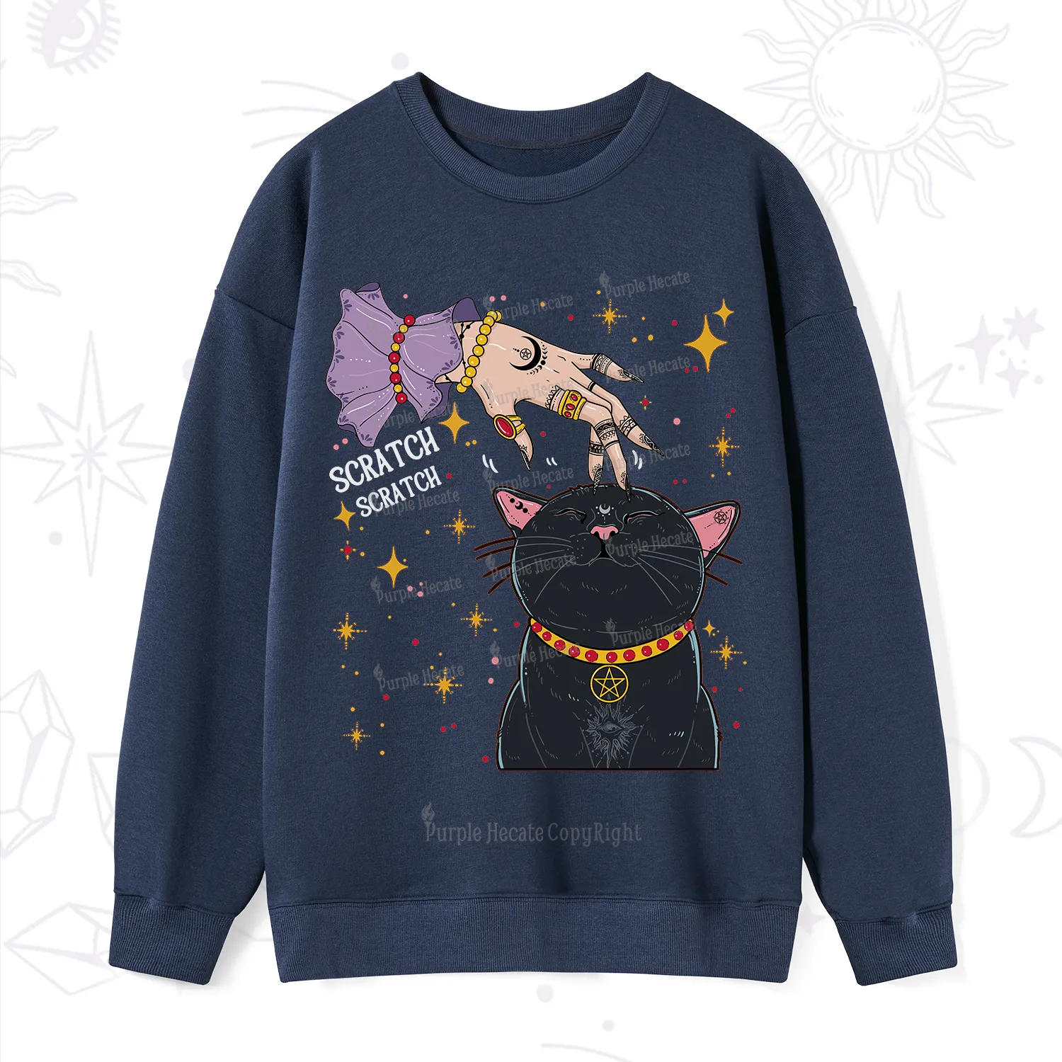 Purplehecate Witch's Cat Scratch Sweatshirt