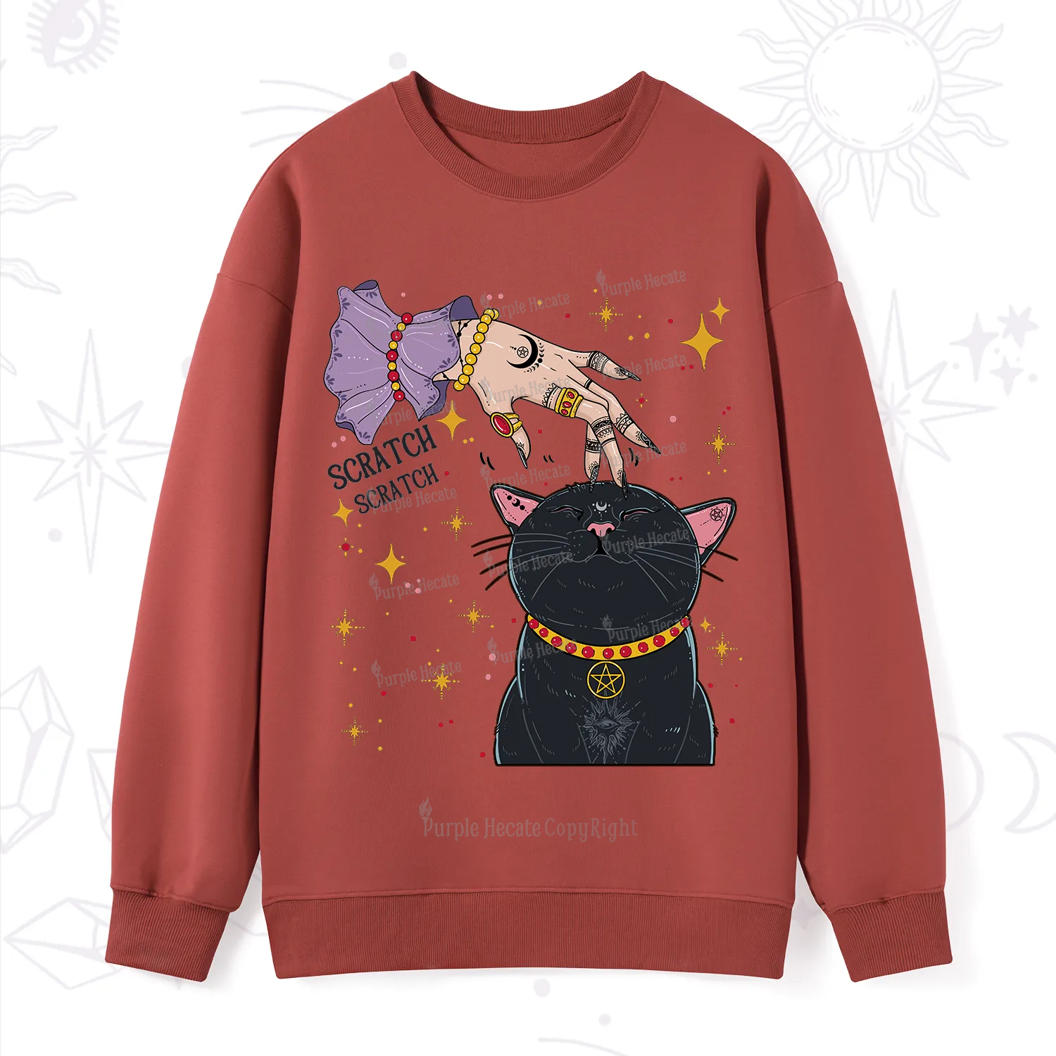 Purplehecate Witch's Cat Scratch Sweatshirt