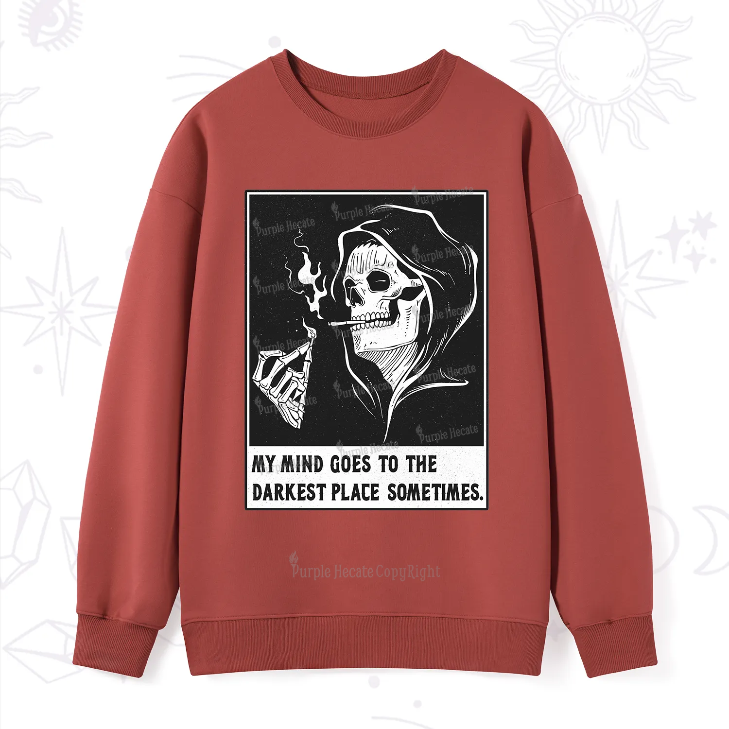 Purplehecate My Mind Goes To The Darkest Place Sometimes Sweatshirt
