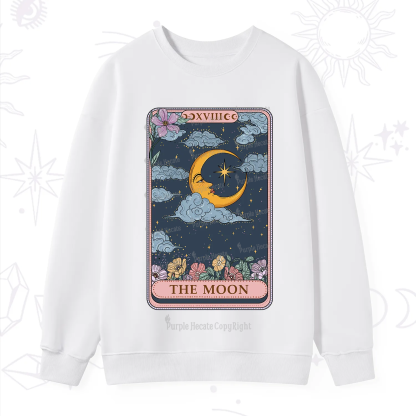 Purplehecate The Moon Tarot Card Sweatshirt
