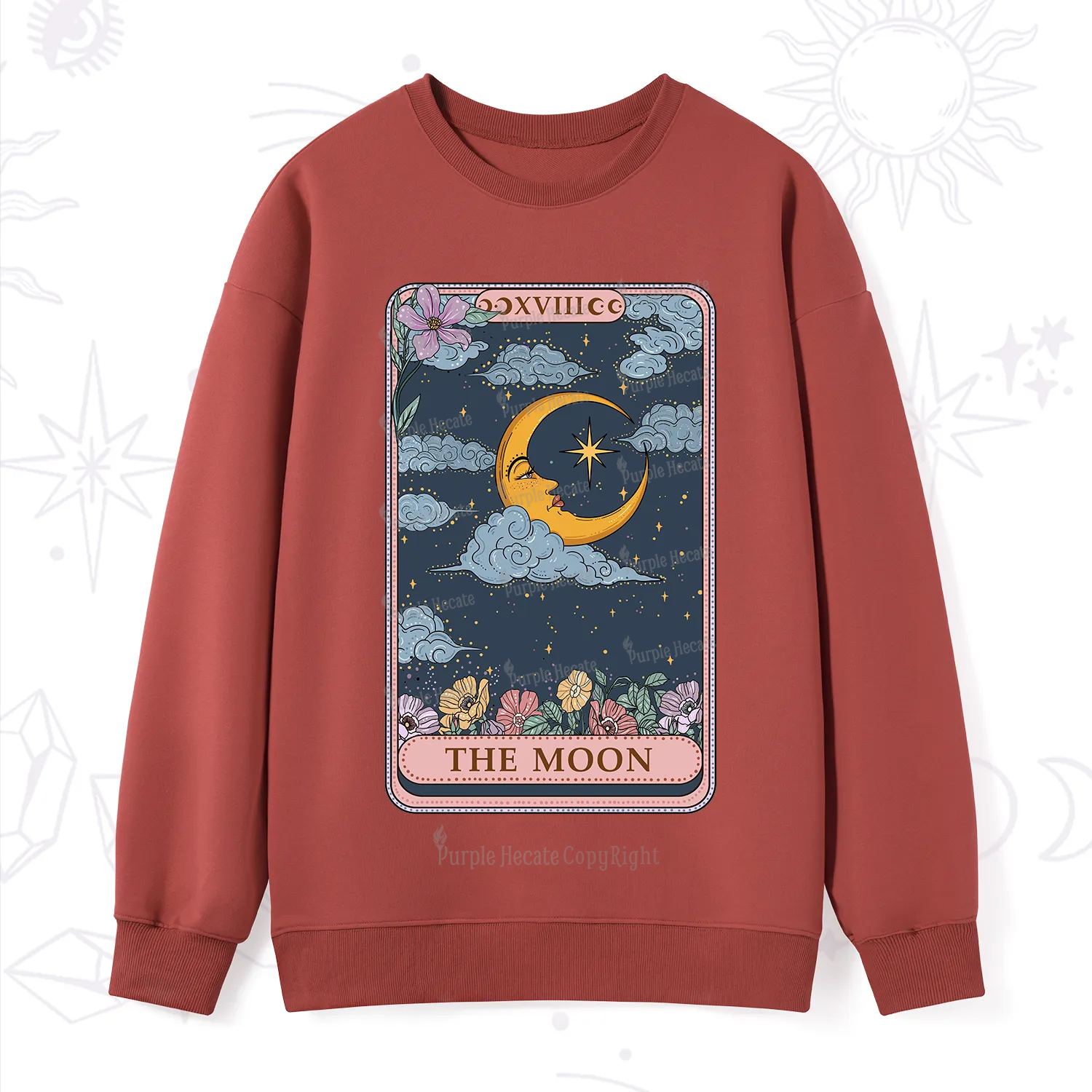 Purplehecate The Moon Tarot Card Sweatshirt