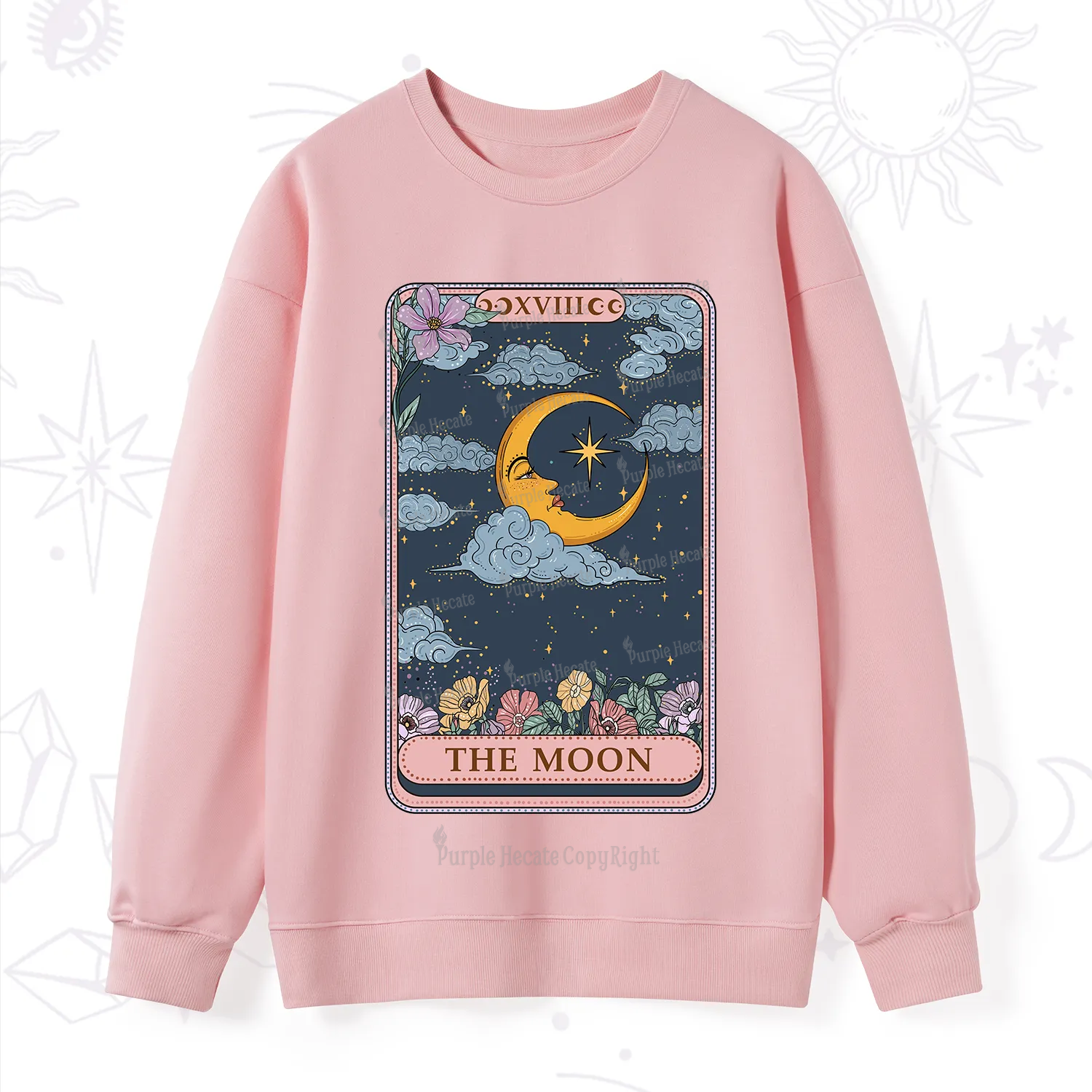 Purplehecate The Moon Tarot Card Sweatshirt