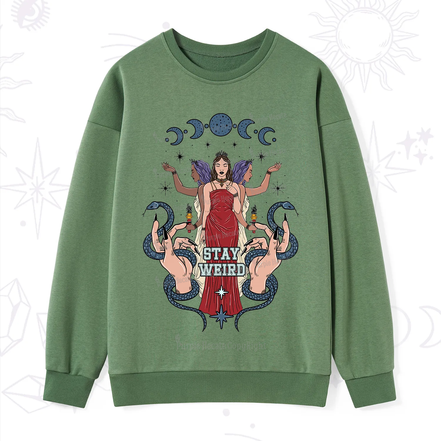 Purplehecate Stay Weird Goddess Sweatshirt