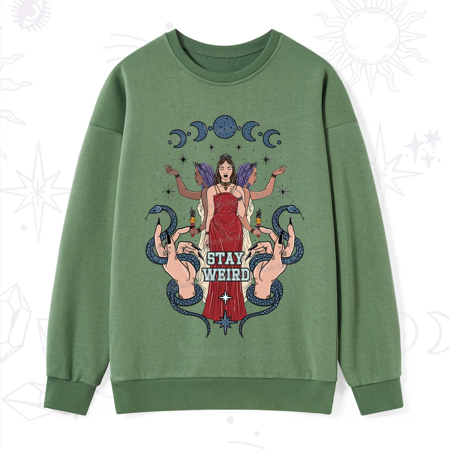 Purplehecate Stay Weird Goddess Sweatshirt