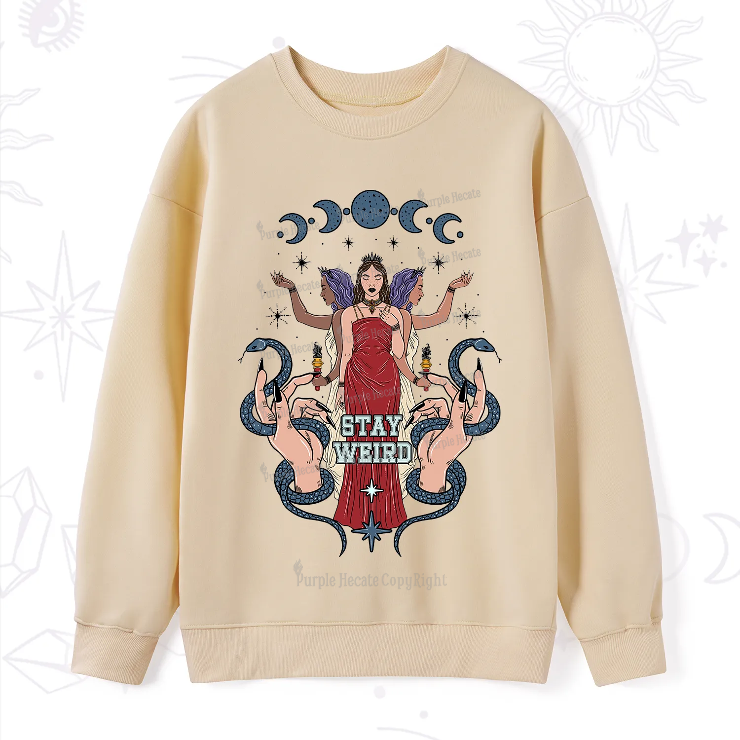 Purplehecate Stay Weird Goddess Sweatshirt