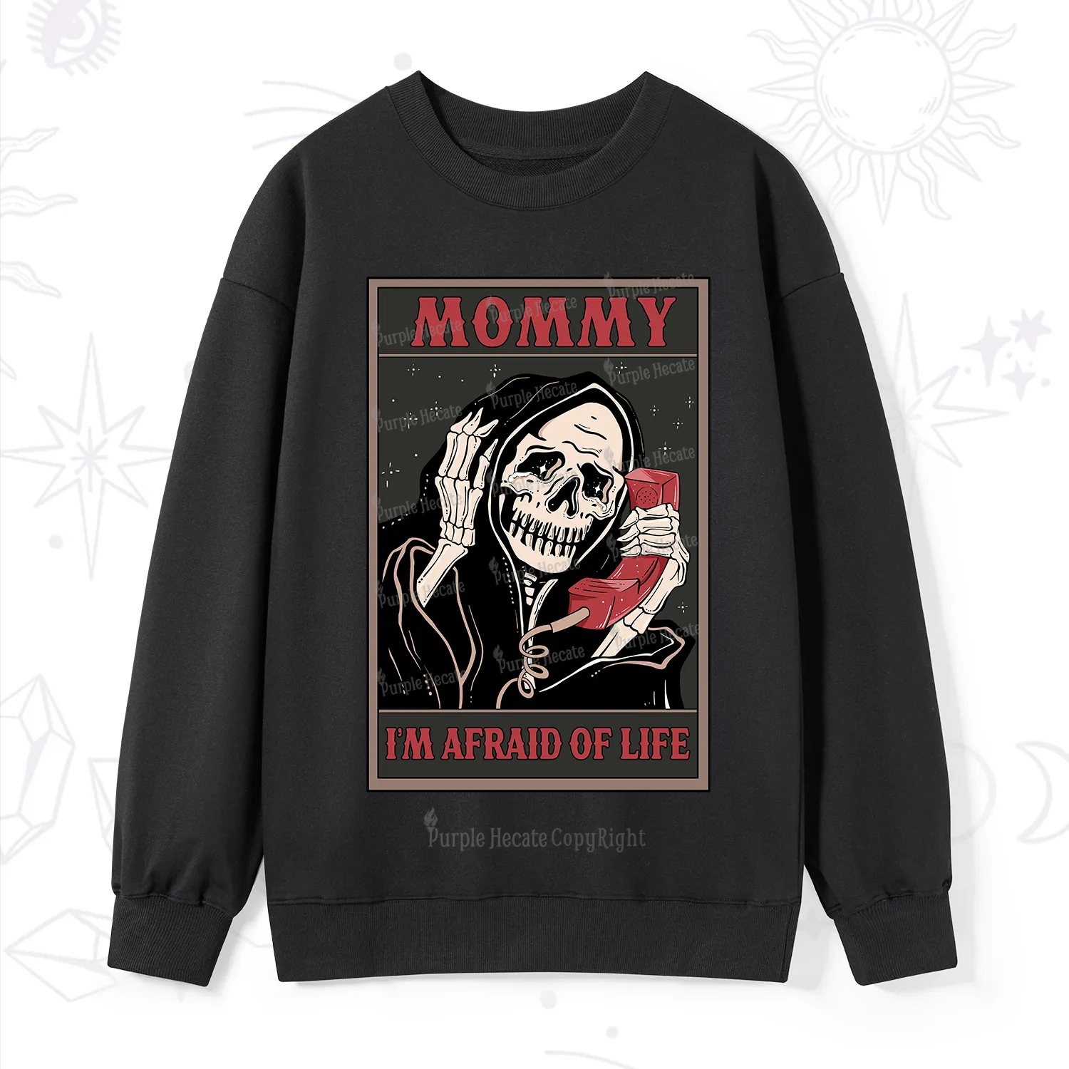 Purplehecate The Mommy I'm Afraid Of Life Oracle Card Sweatshirt
