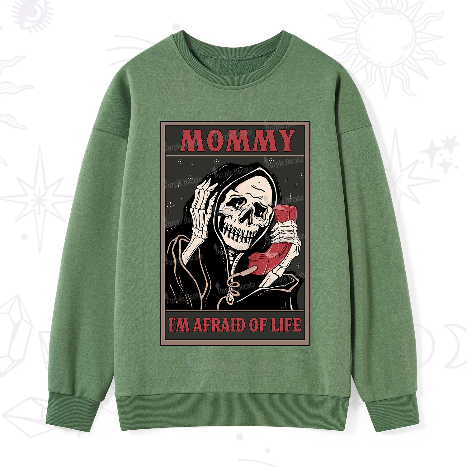 Purplehecate The Mommy I'm Afraid Of Life Oracle Card Sweatshirt