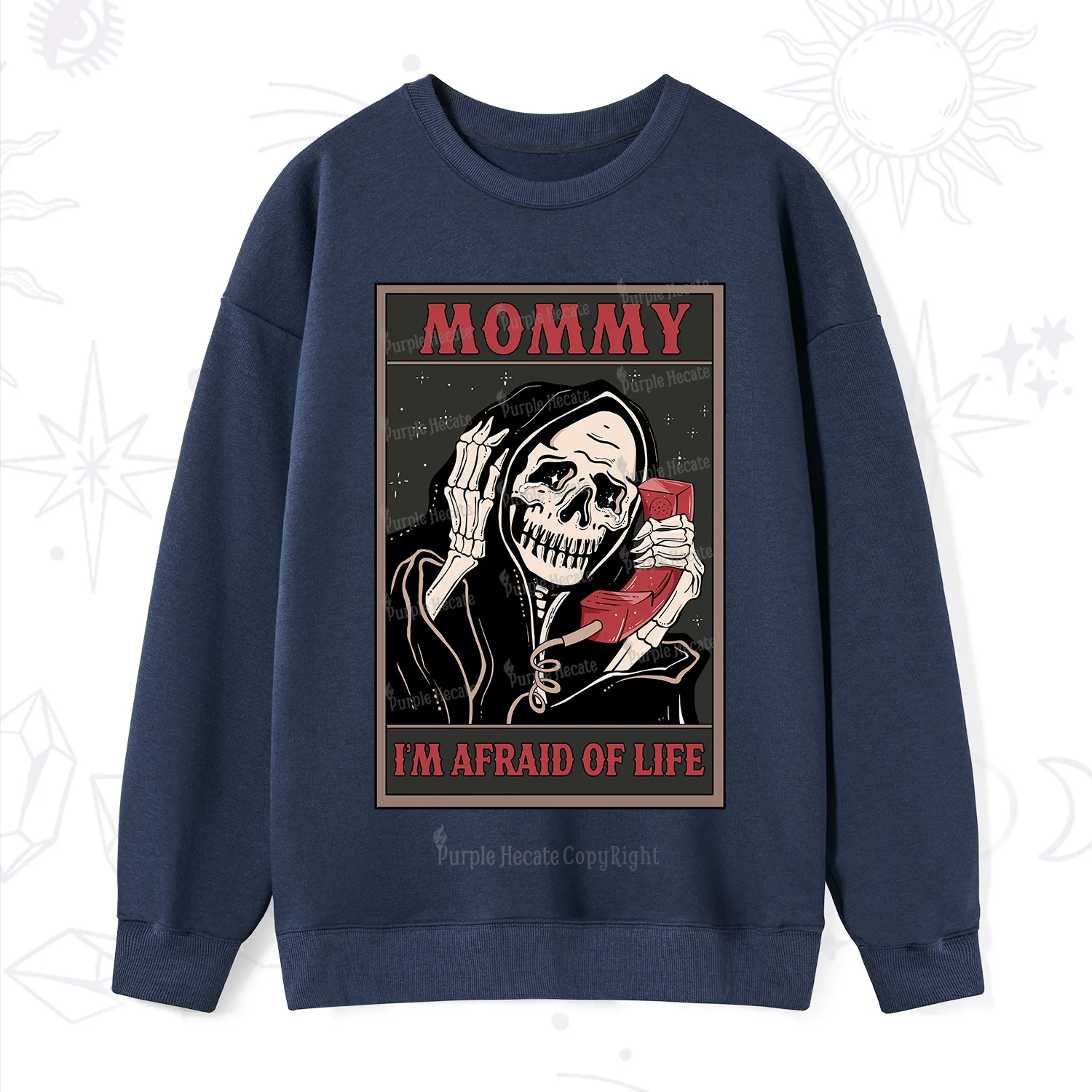 Purplehecate The Mommy I'm Afraid Of Life Oracle Card Sweatshirt
