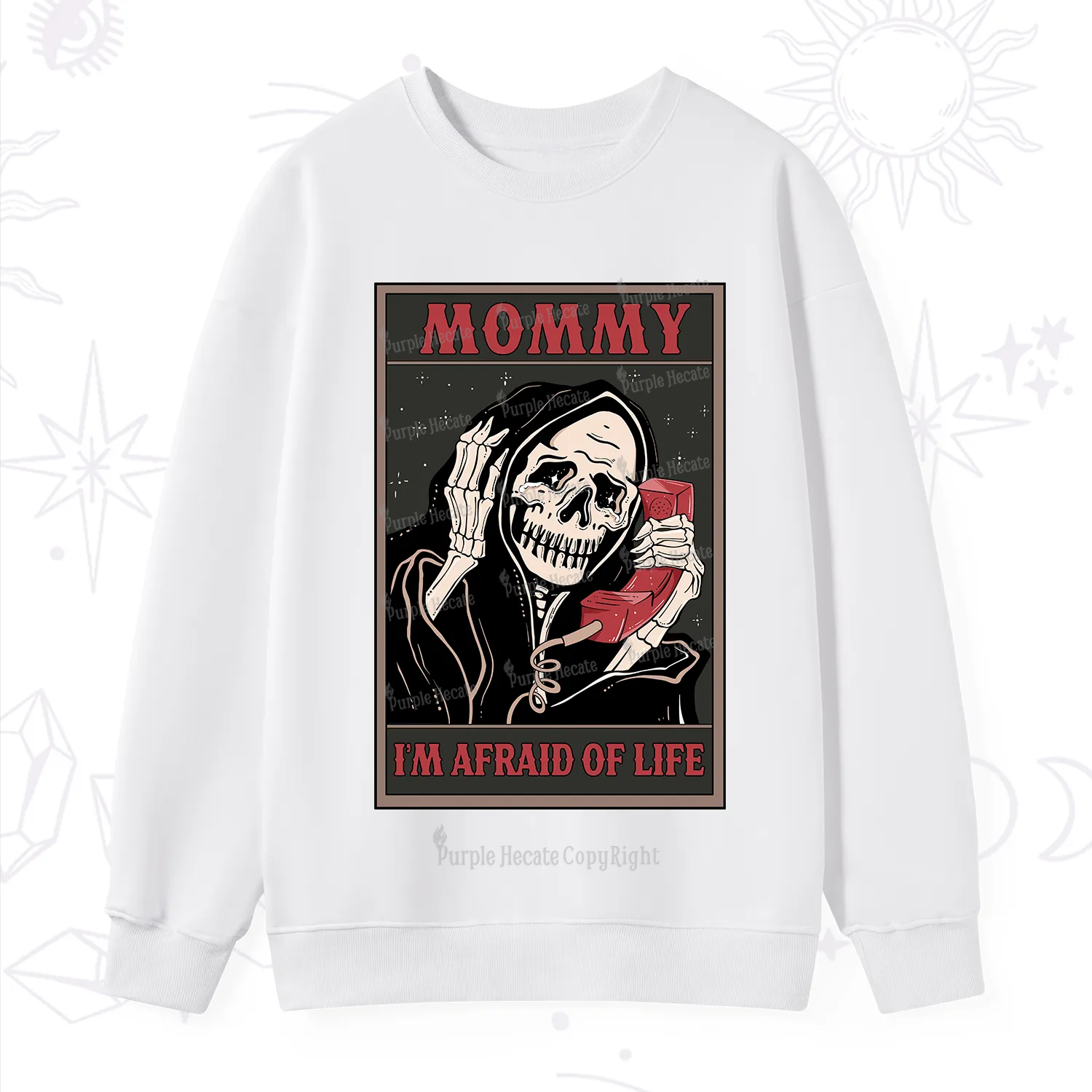 Purplehecate The Mommy I'm Afraid Of Life Oracle Card Sweatshirt