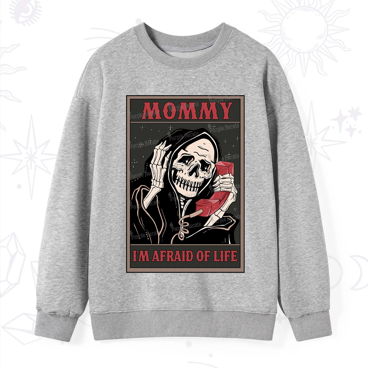 Purplehecate The Mommy I'm Afraid Of Life Oracle Card Sweatshirt