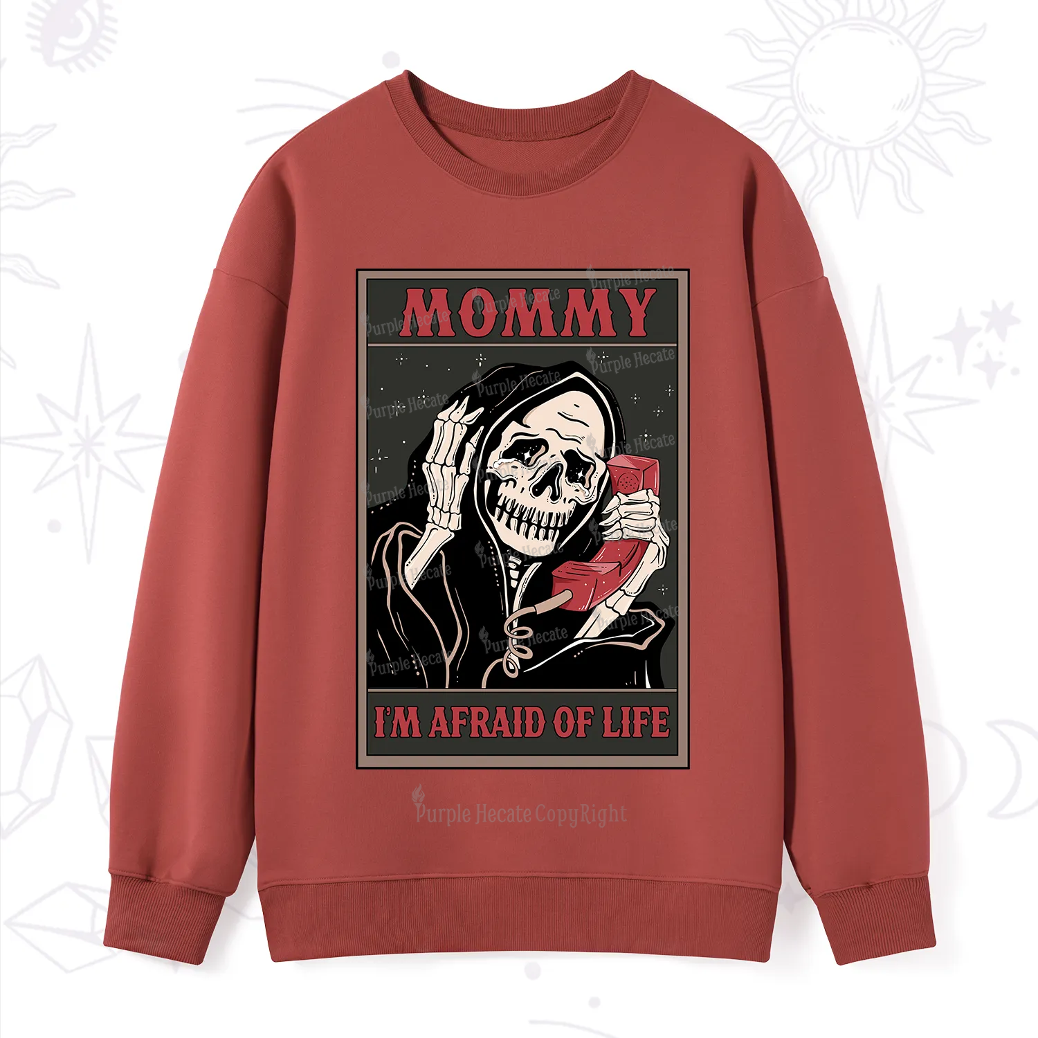 Purplehecate The Mommy I'm Afraid Of Life Oracle Card Sweatshirt