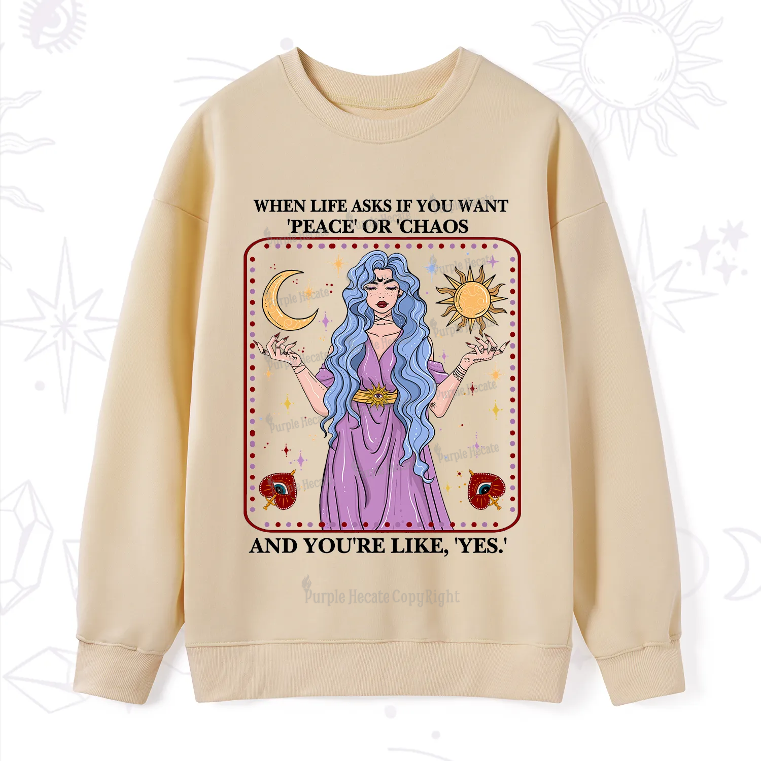 Purplehecate Peace Or Chaos Sweatshirt