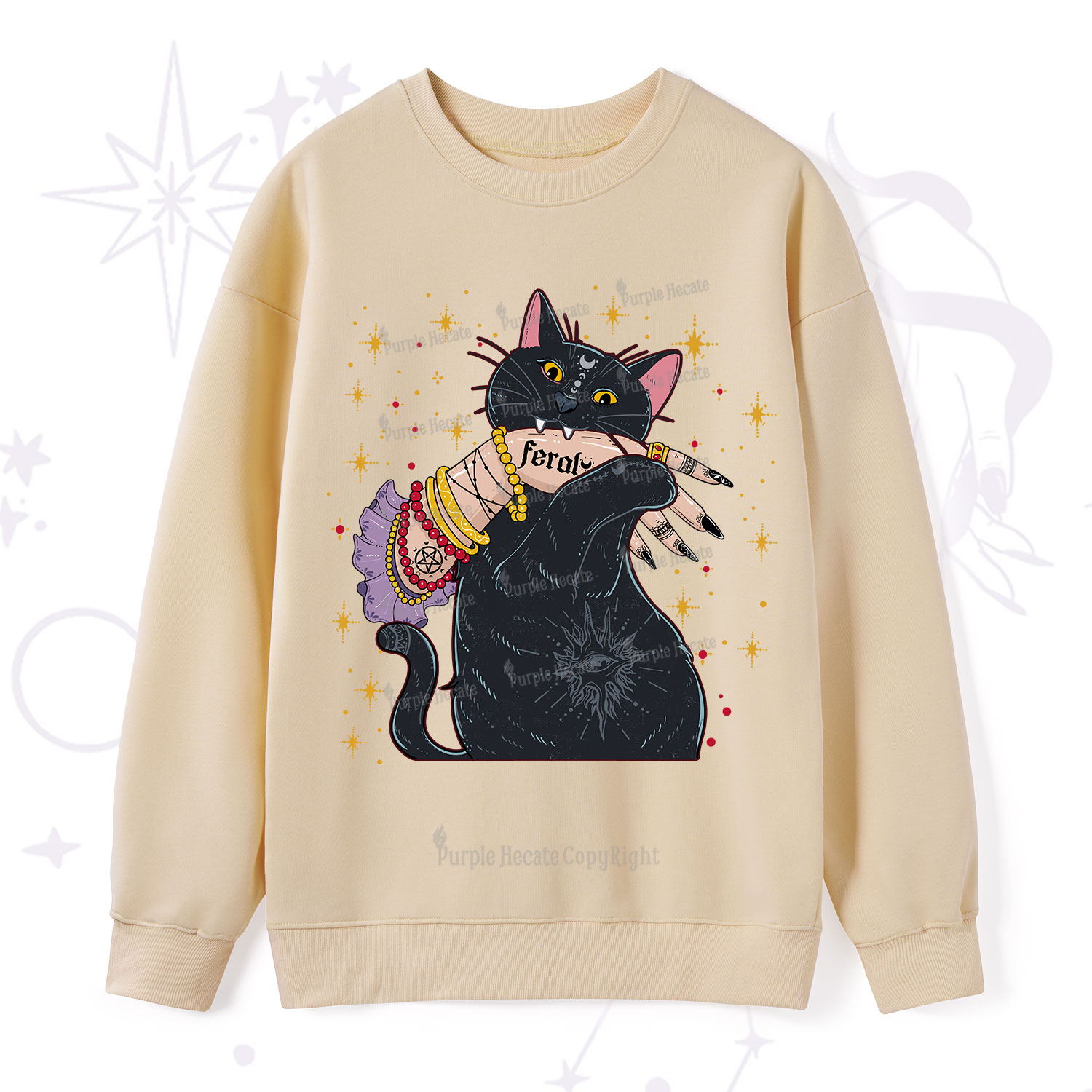 Purplehecate Feral Cat Sweatshirt
