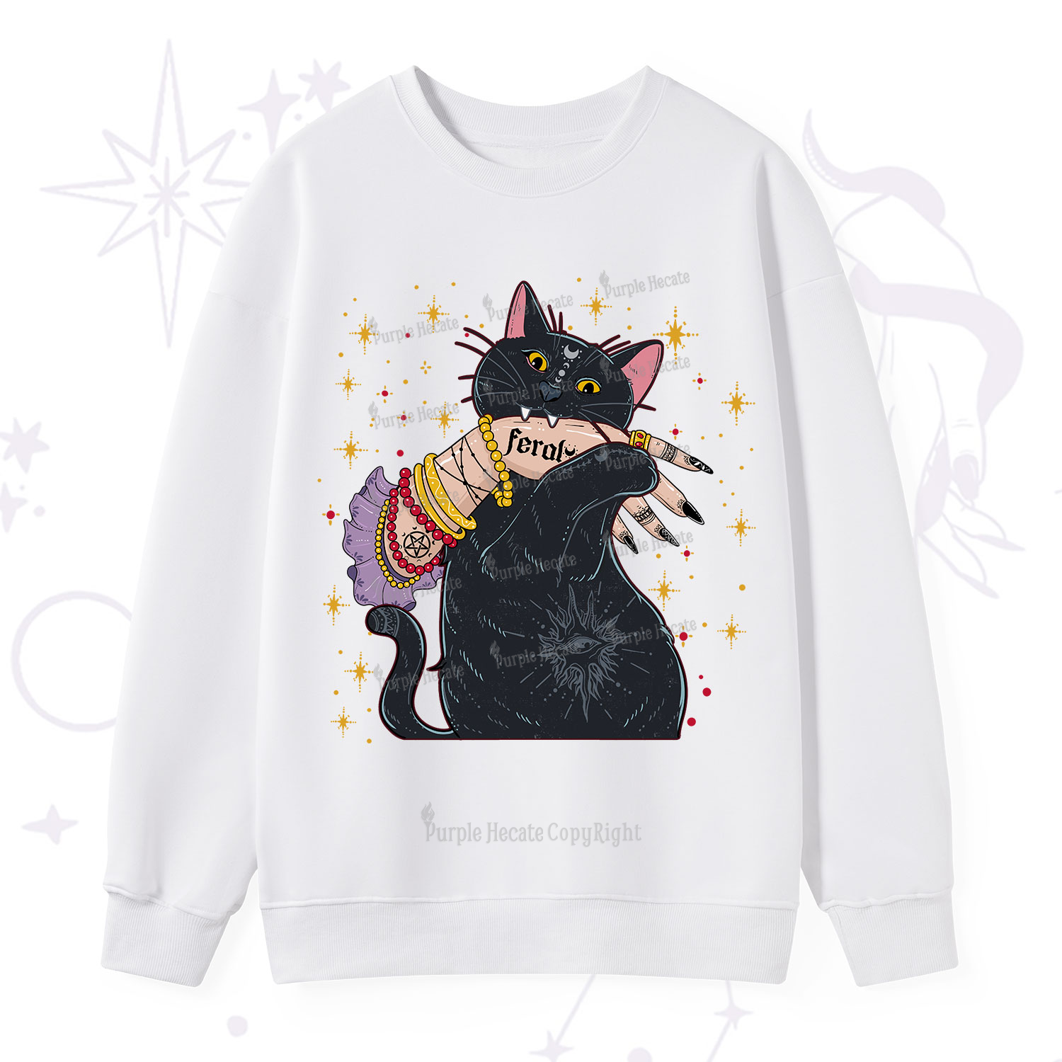Purplehecate Feral Cat Sweatshirt