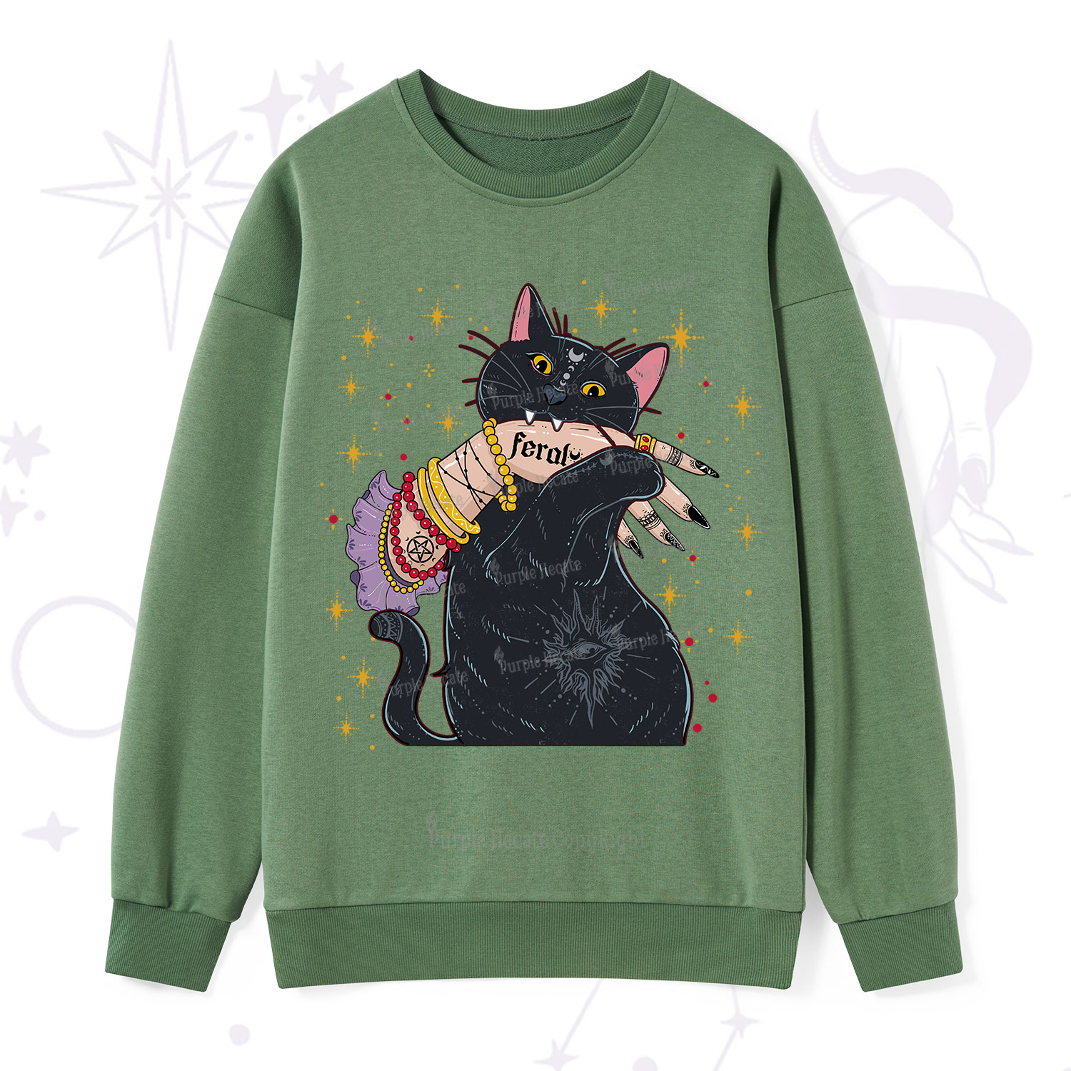 Purplehecate Feral Cat Sweatshirt