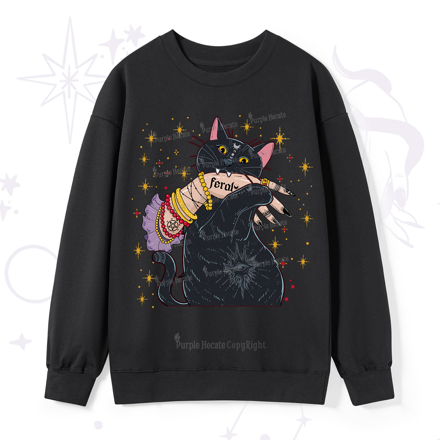Purplehecate Feral Cat Sweatshirt