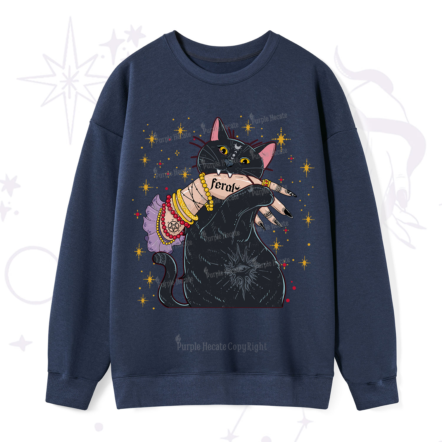 Purplehecate Feral Cat Sweatshirt
