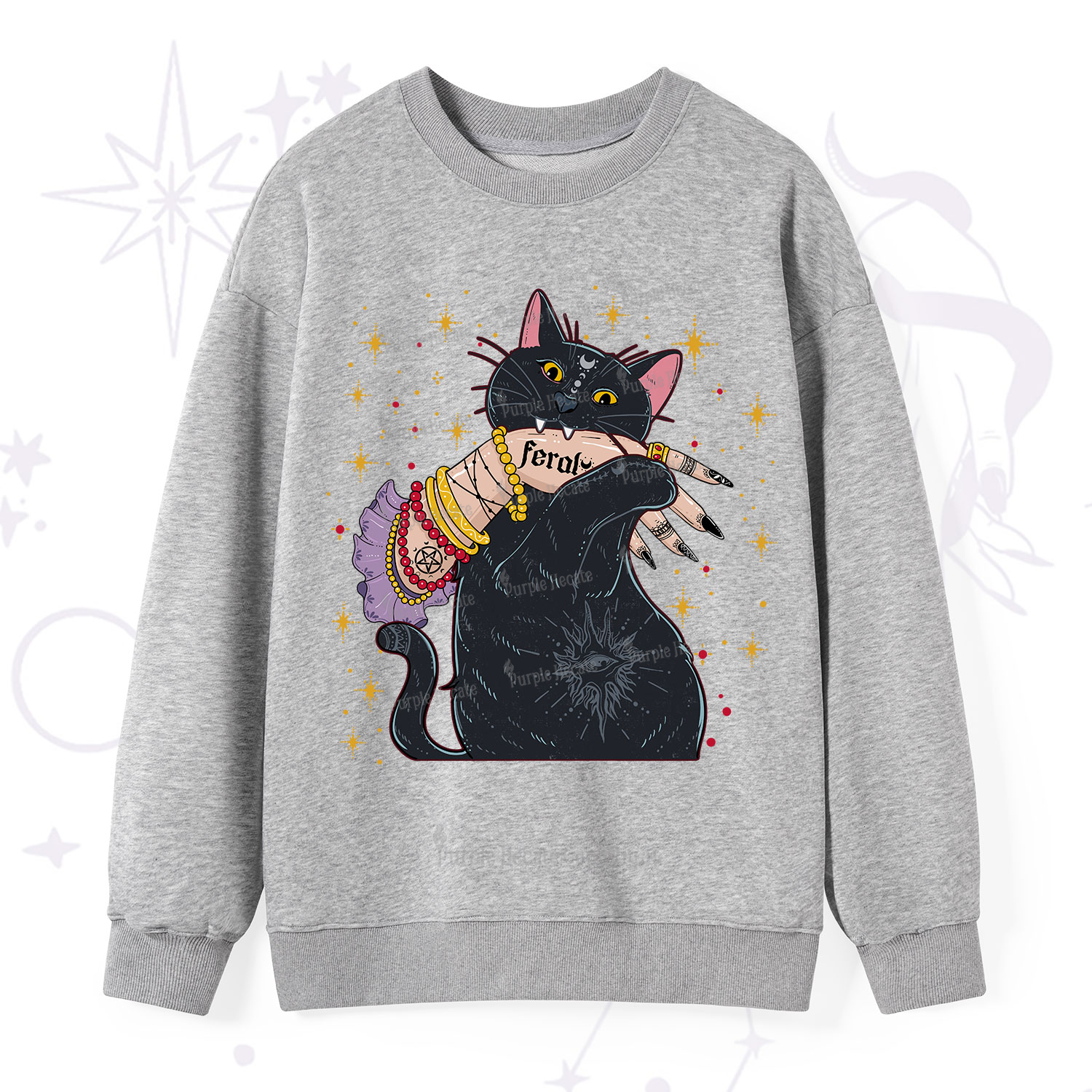 Purplehecate Feral Cat Sweatshirt