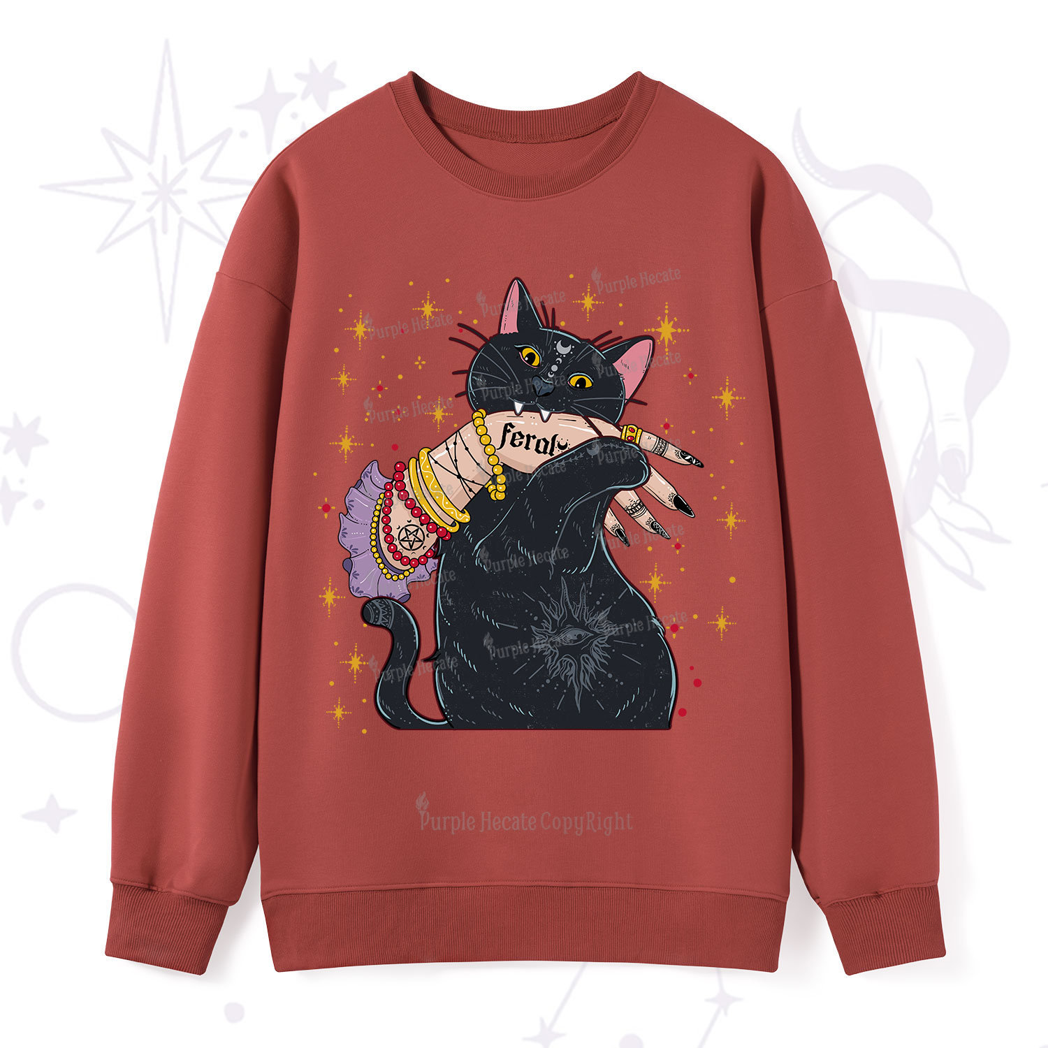 Purplehecate Feral Cat Sweatshirt