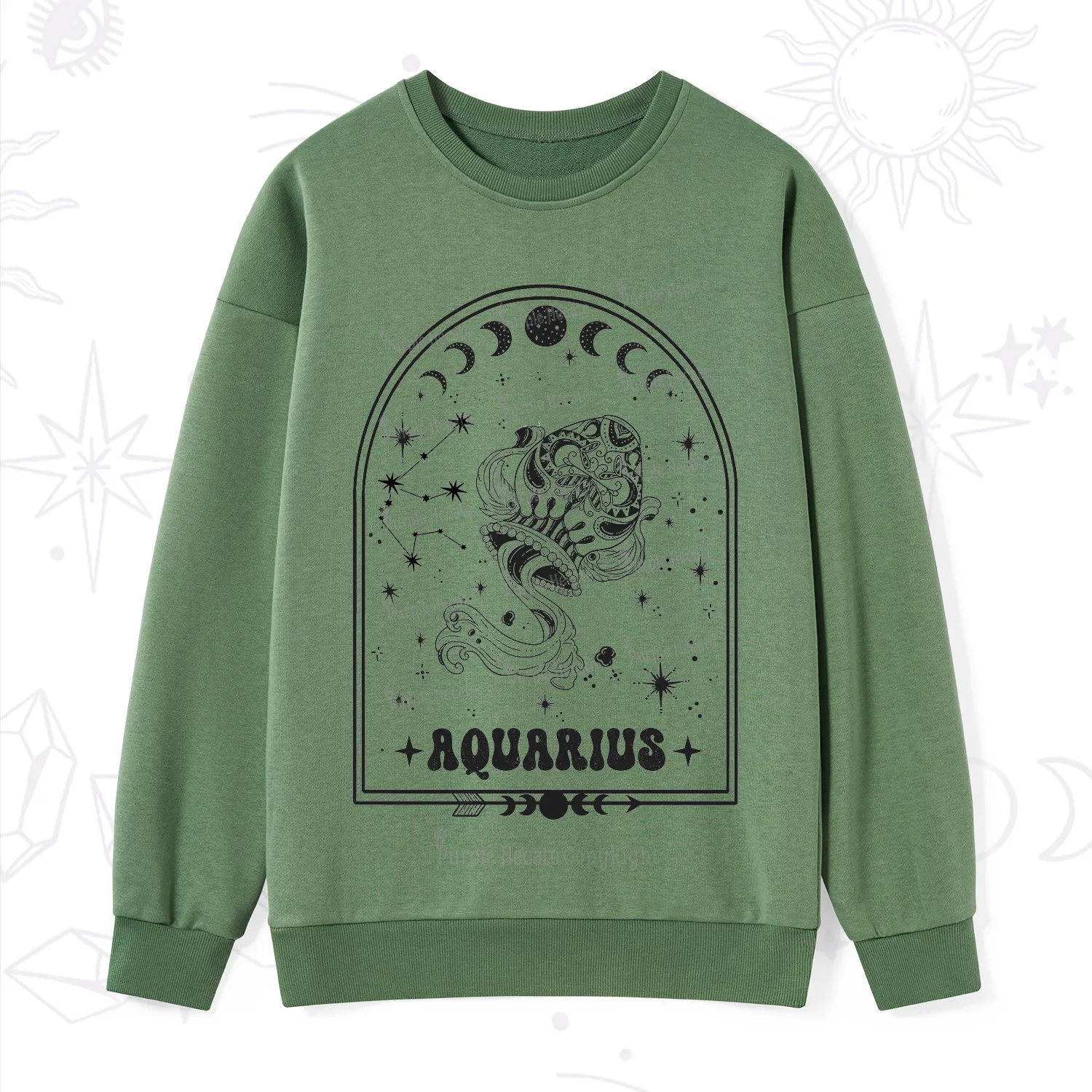 Purplehecate Zodiac Aquarius Under the Stars Sweatshirt