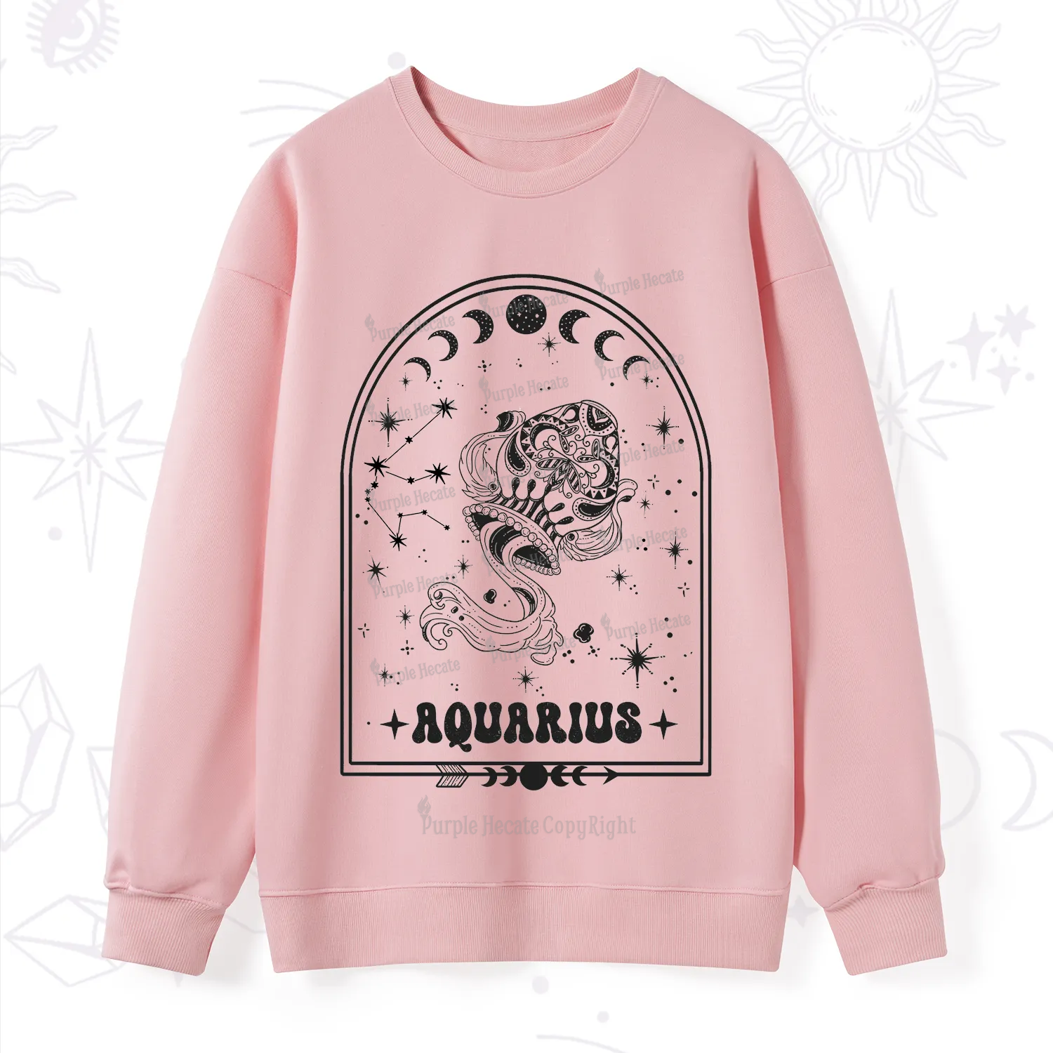 Purplehecate Zodiac Aquarius Under the Stars Sweatshirt