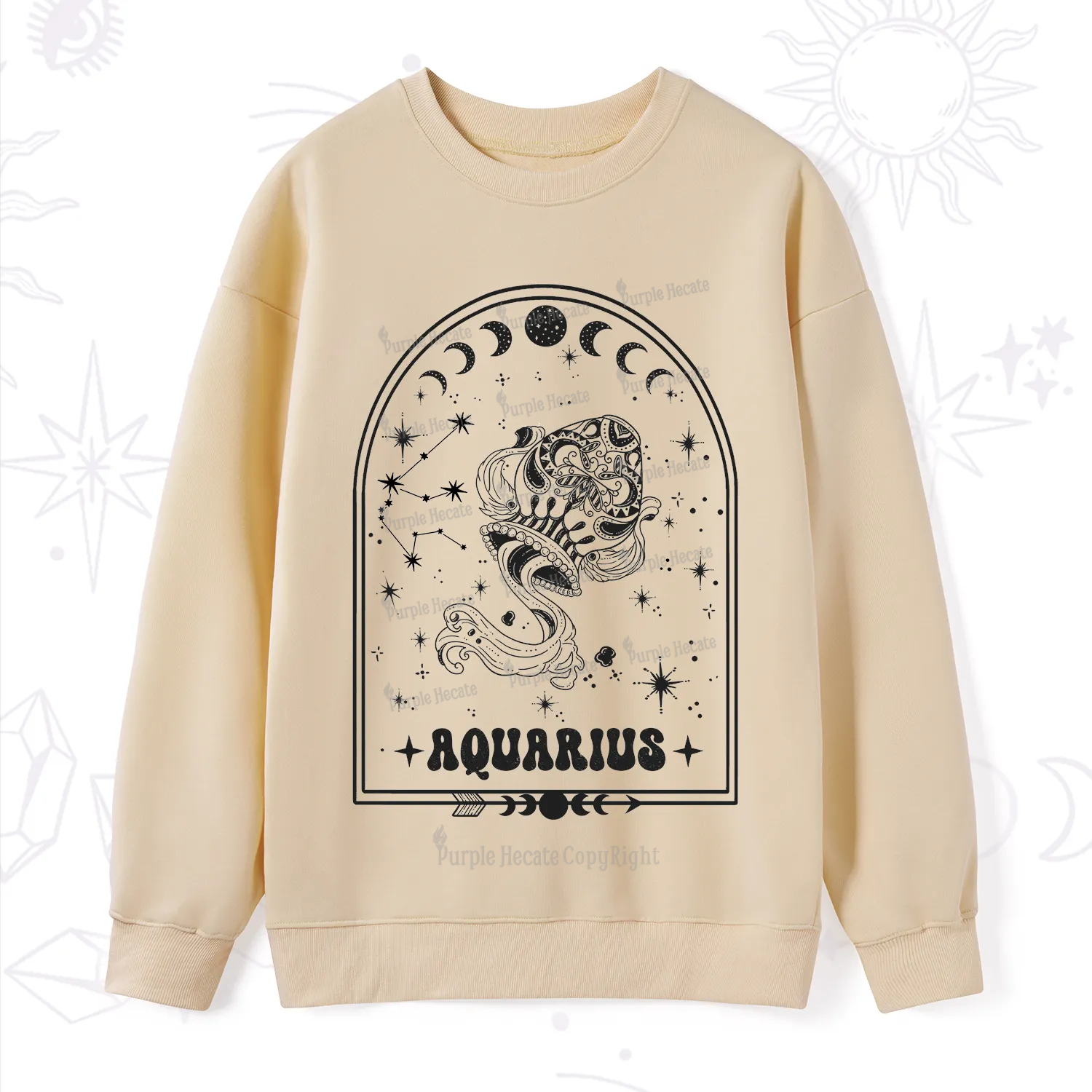Purplehecate Zodiac Aquarius Under the Stars Sweatshirt