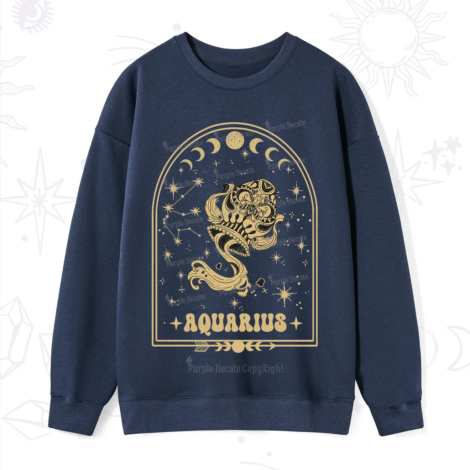 Purplehecate Zodiac Aquarius Under the Stars Sweatshirt