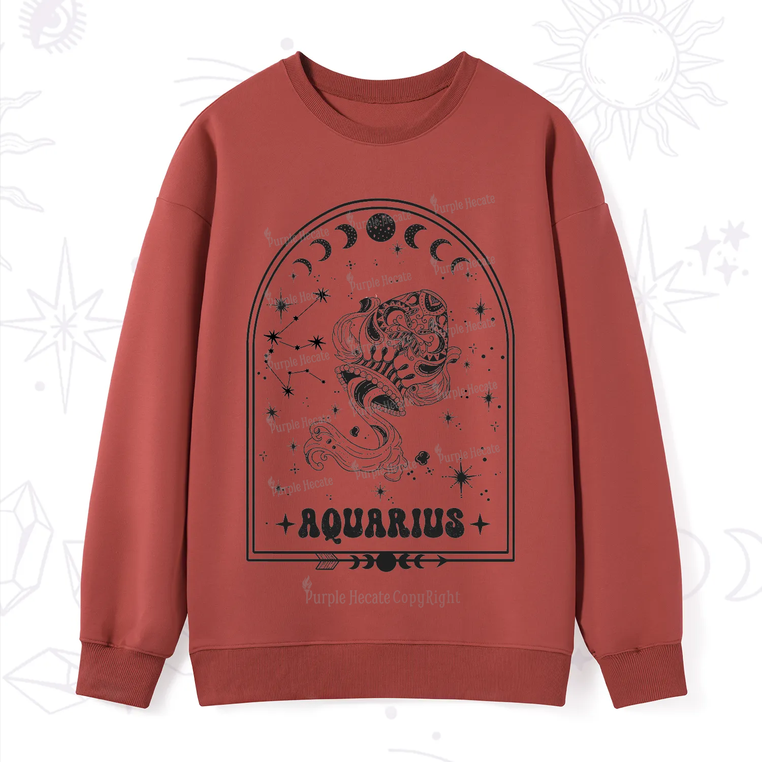 Purplehecate Zodiac Aquarius Under the Stars Sweatshirt