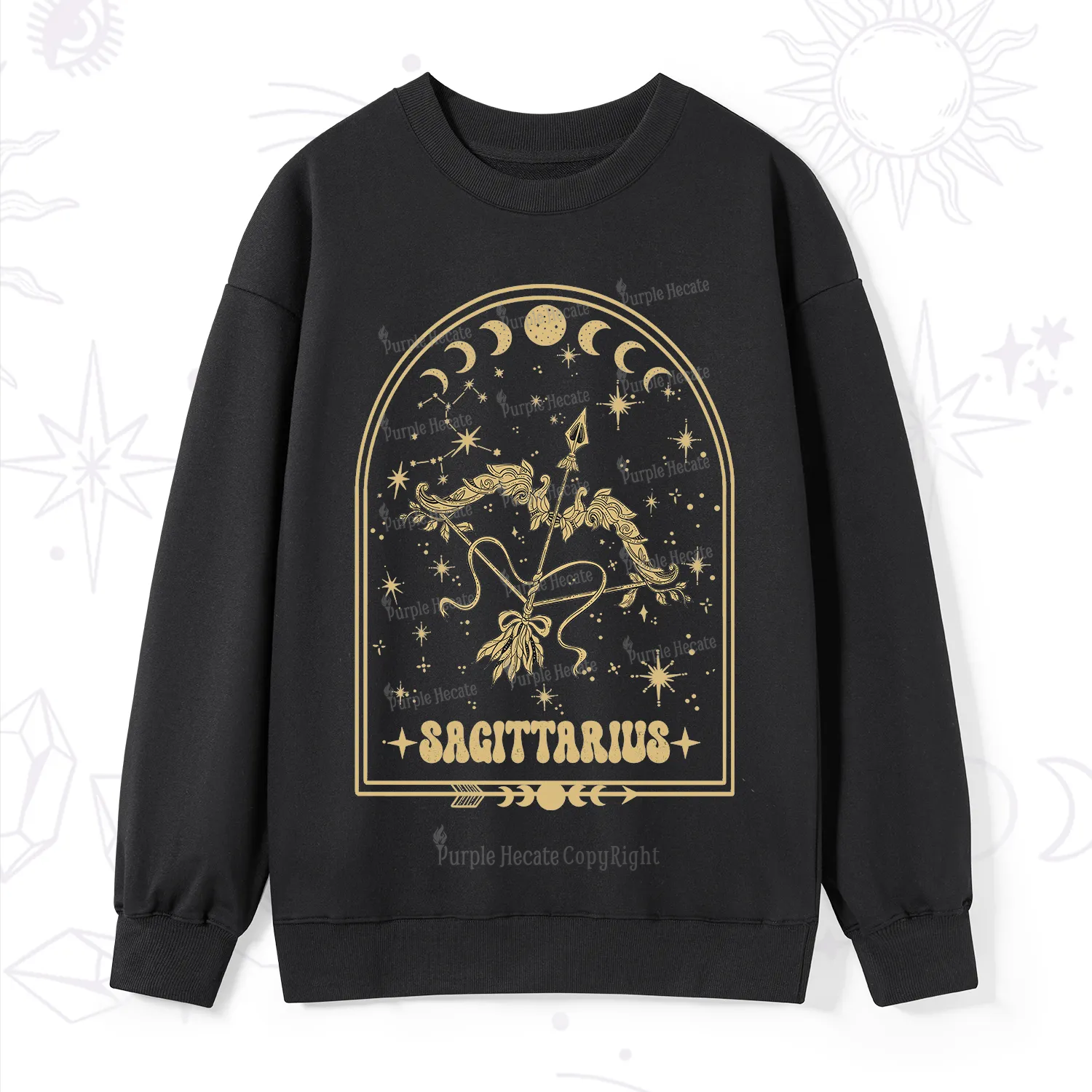 Purplehecate Zodiac Sagittarius Under the Stars Sweatshirt