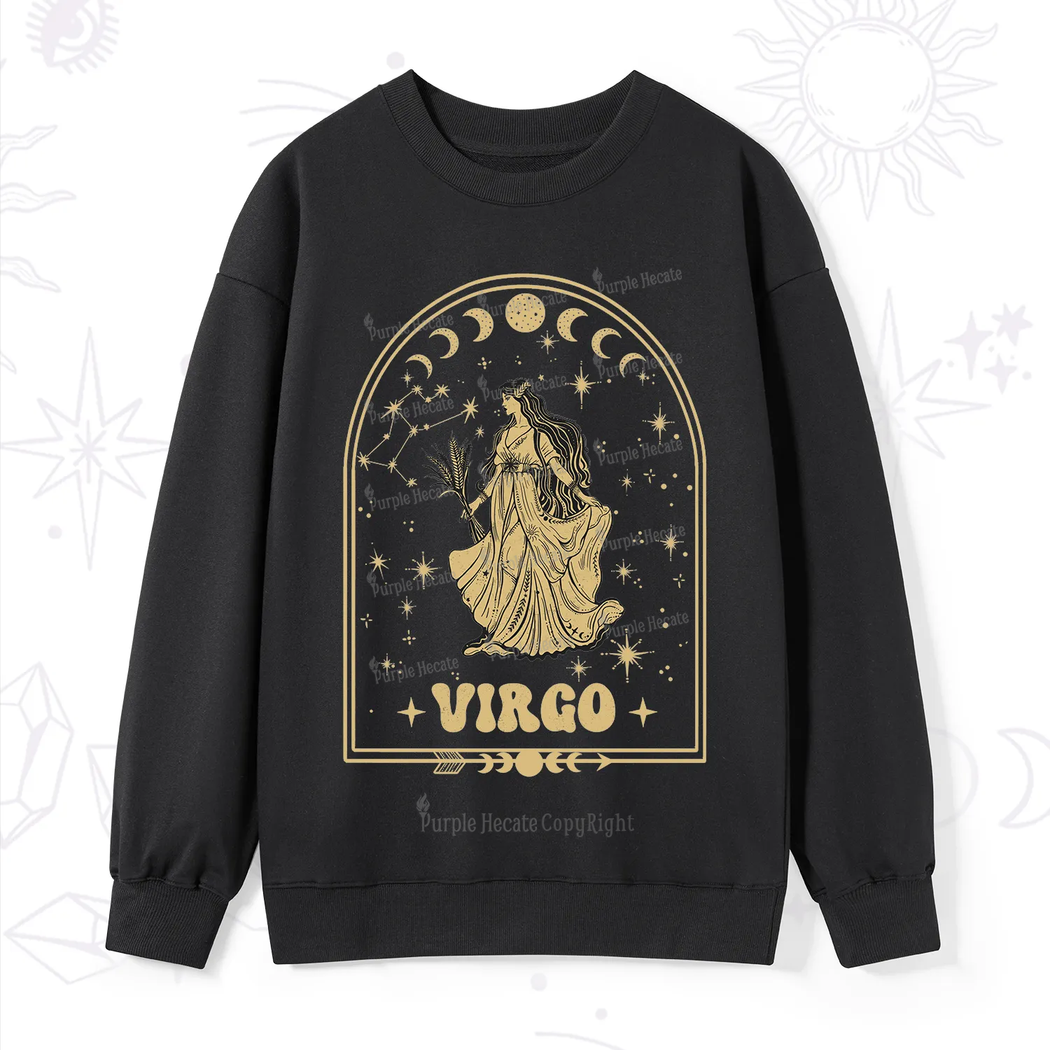 Purplehecate Zodiac Virgo Under the Stars Sweatshirt