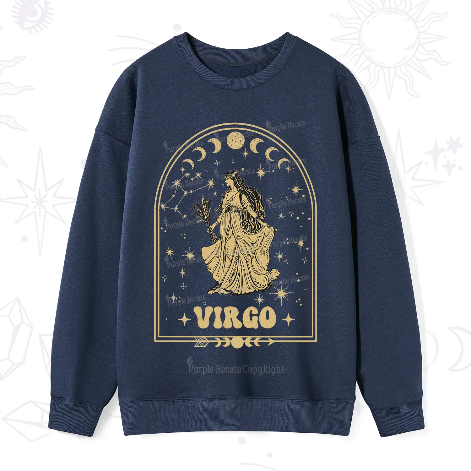 Purplehecate Zodiac Virgo Under the Stars Sweatshirt