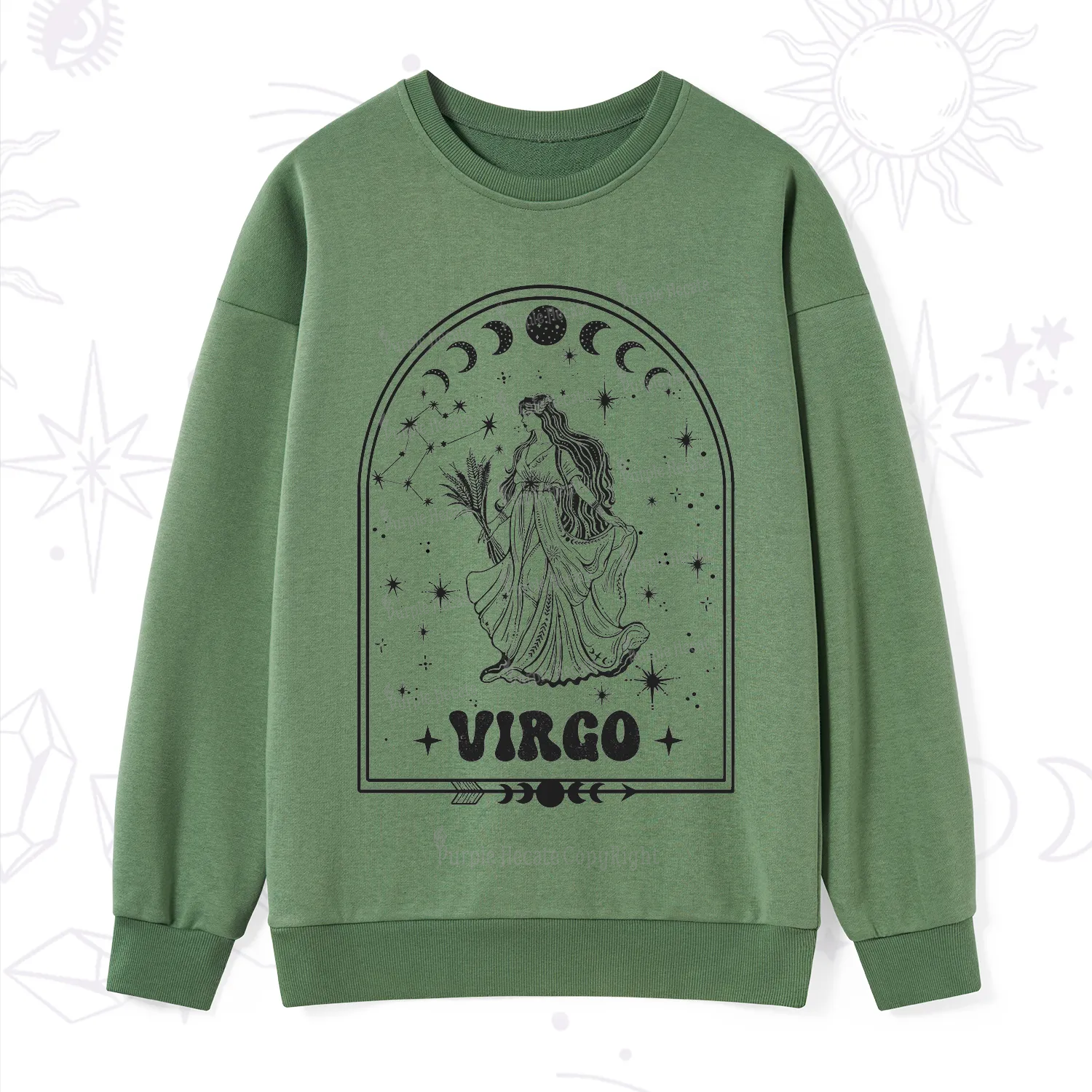 Purplehecate Zodiac Virgo Under the Stars Sweatshirt