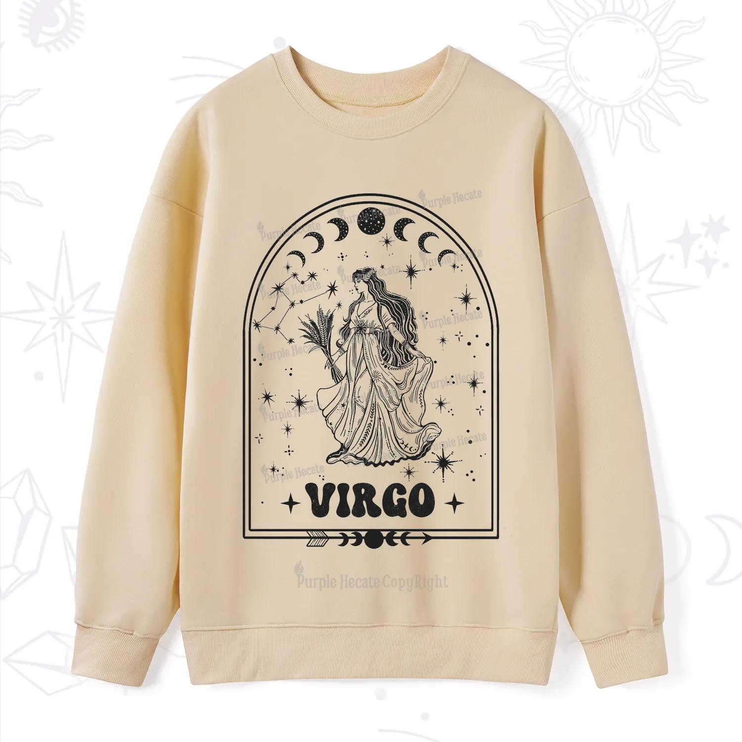 Purplehecate Zodiac Virgo Under the Stars Sweatshirt