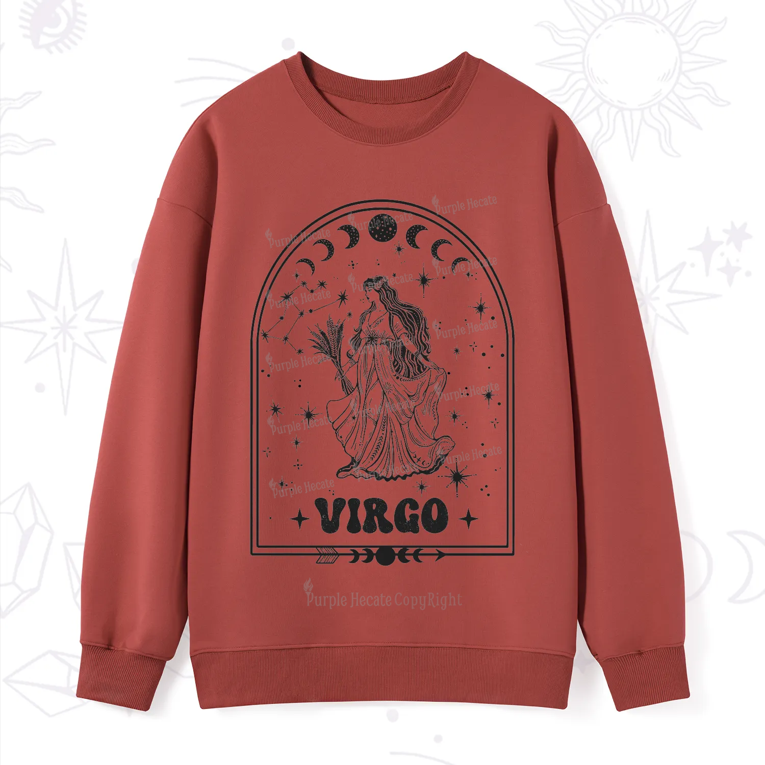 Purplehecate Zodiac Virgo Under the Stars Sweatshirt