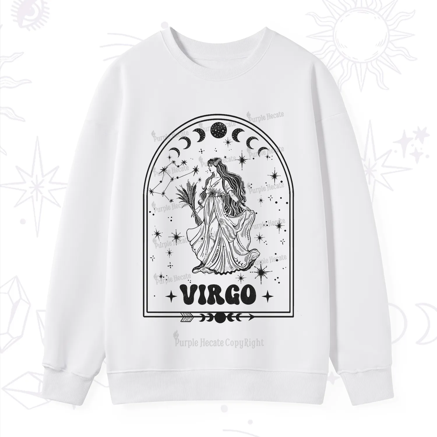 Purplehecate Zodiac Virgo Under the Stars Sweatshirt