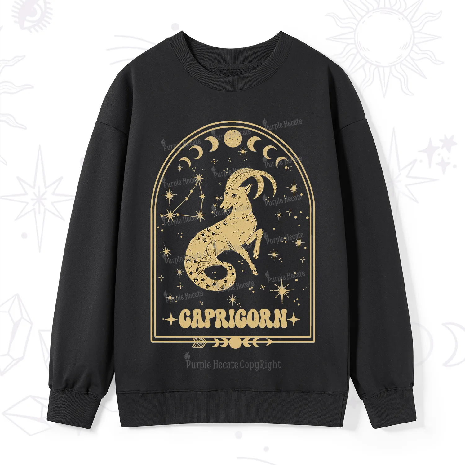 Purplehecate Zodiac Capricorn Under the Stars Sweatshirt