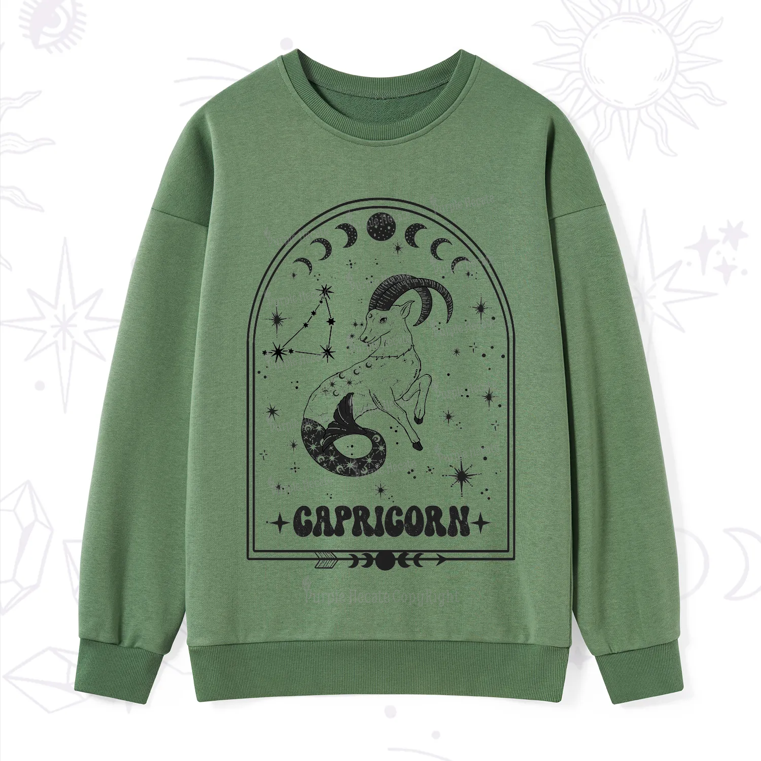 Purplehecate Zodiac Capricorn Under the Stars Sweatshirt
