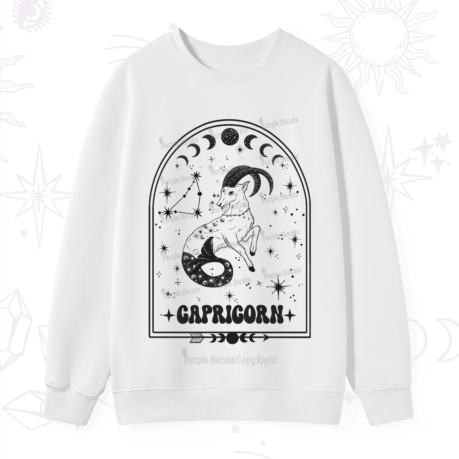 Purplehecate Zodiac Capricorn Under the Stars Sweatshirt
