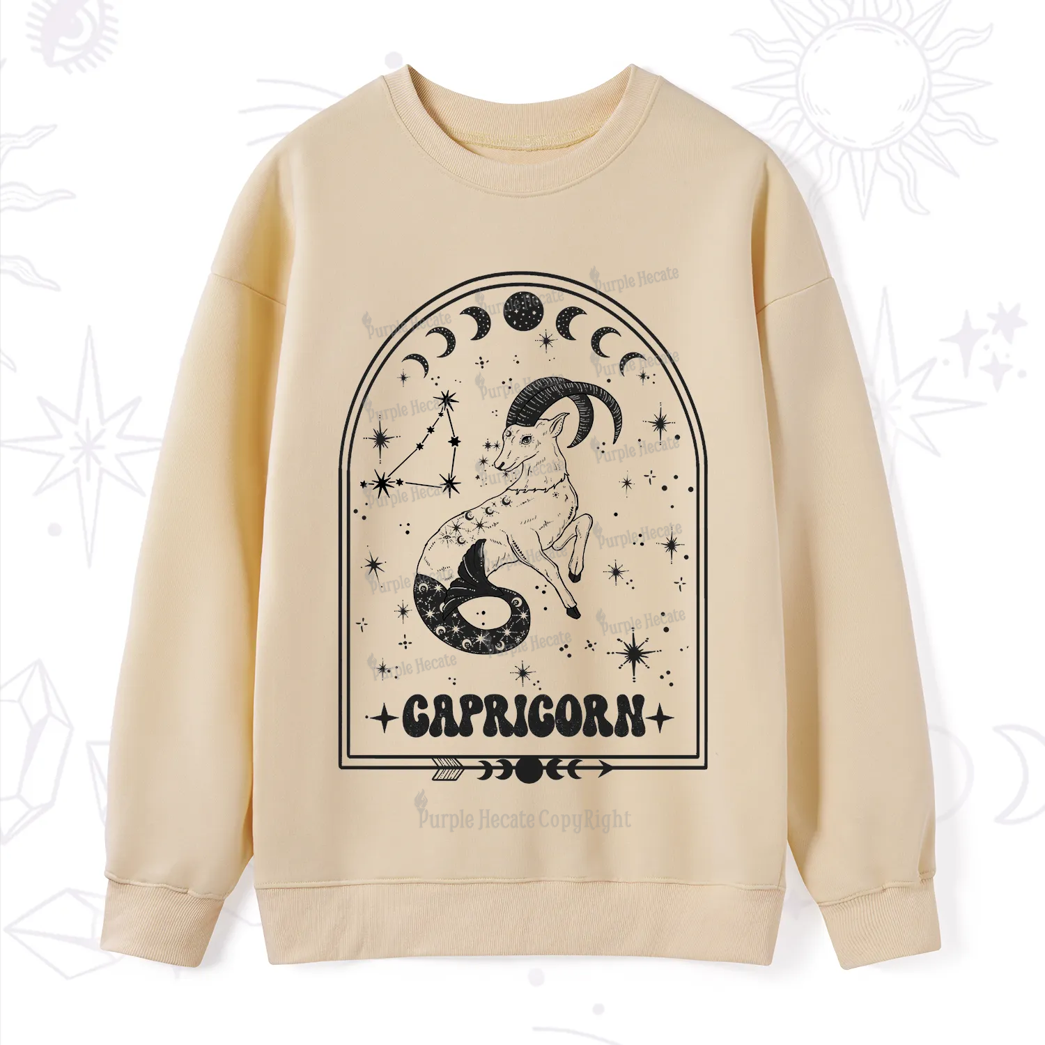 Purplehecate Zodiac Capricorn Under the Stars Sweatshirt
