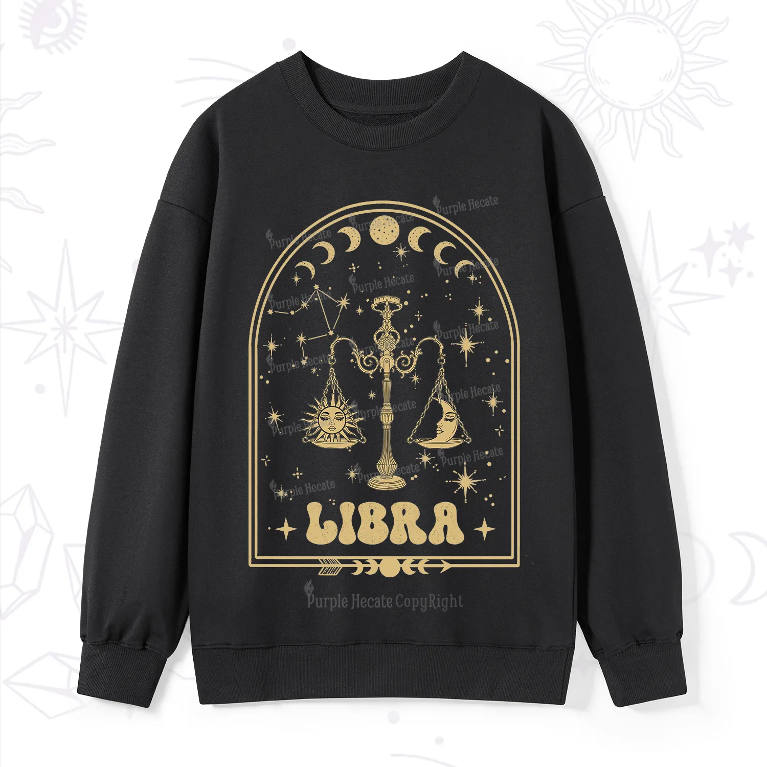 Purplehecate Zodiac Libra Under the Stars Sweatshirt