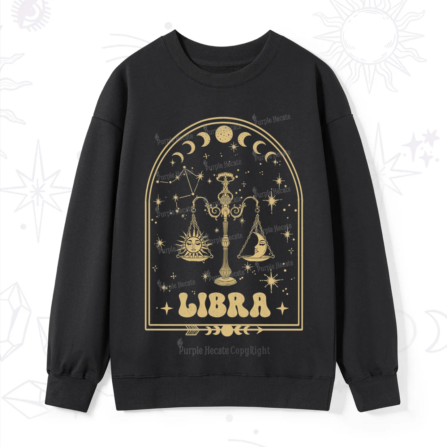Purplehecate Zodiac Libra Under the Stars Sweatshirt