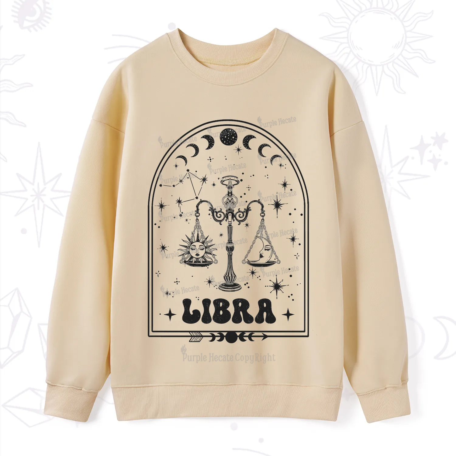 Purplehecate Zodiac Libra Under the Stars Sweatshirt