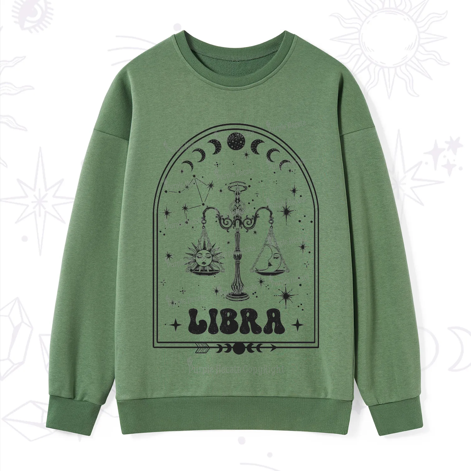 Purplehecate Zodiac Libra Under the Stars Sweatshirt