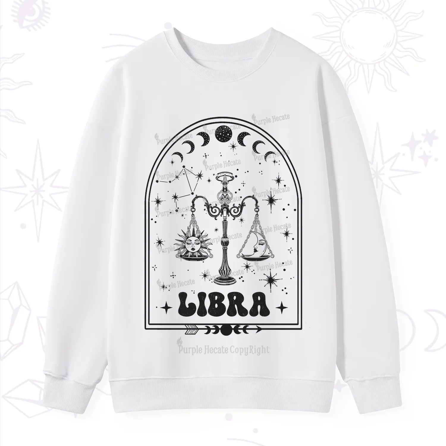 Purplehecate Zodiac Libra Under the Stars Sweatshirt