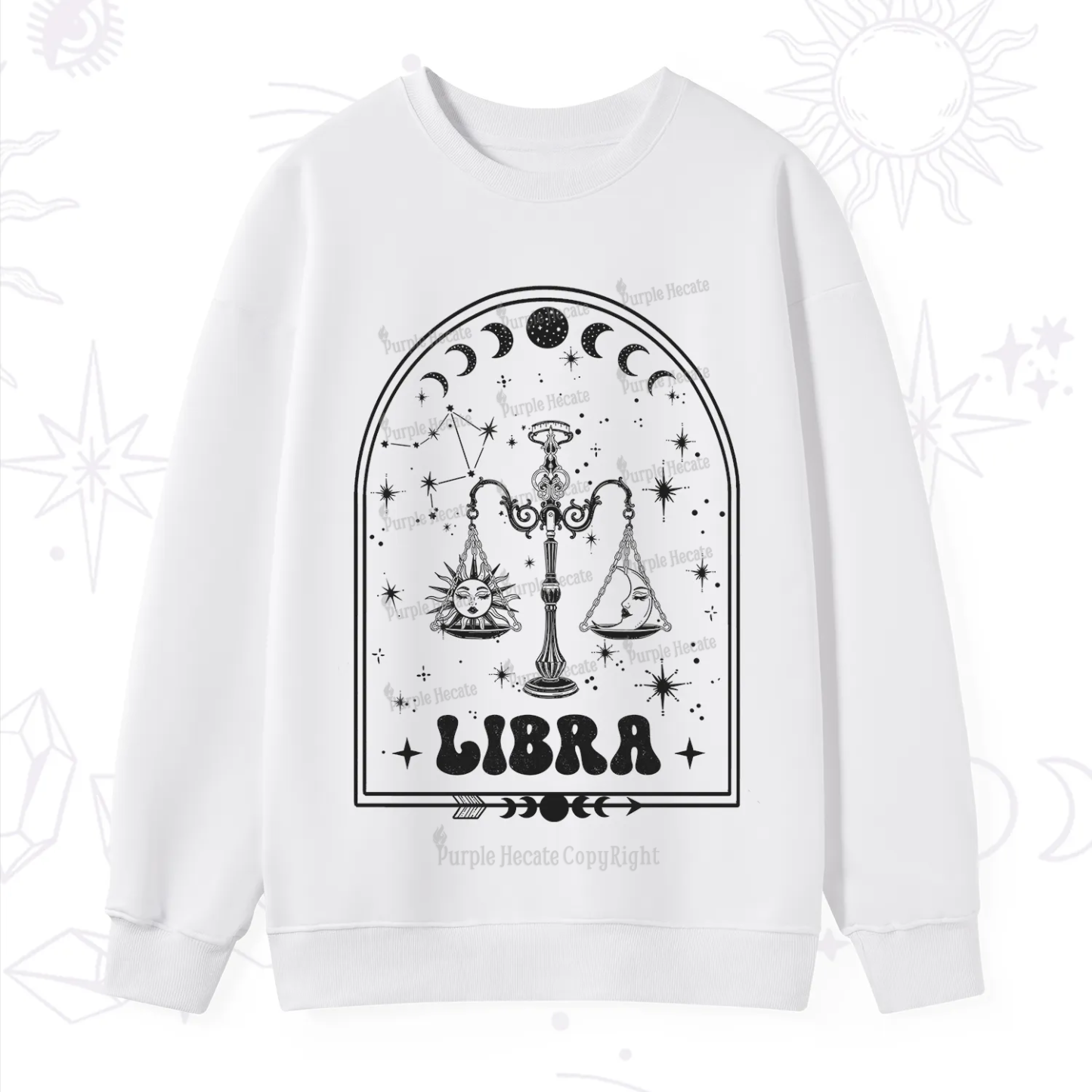 Purplehecate Zodiac Libra Under the Stars Sweatshirt