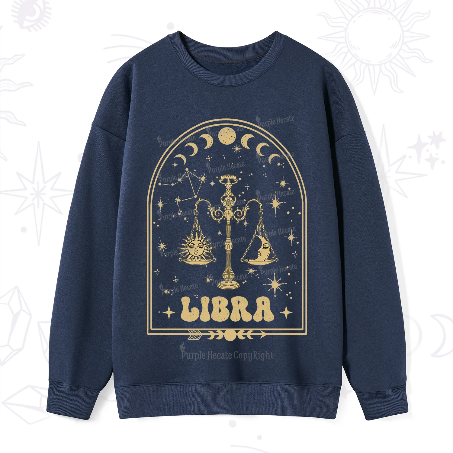 Purplehecate Zodiac Libra Under the Stars Sweatshirt