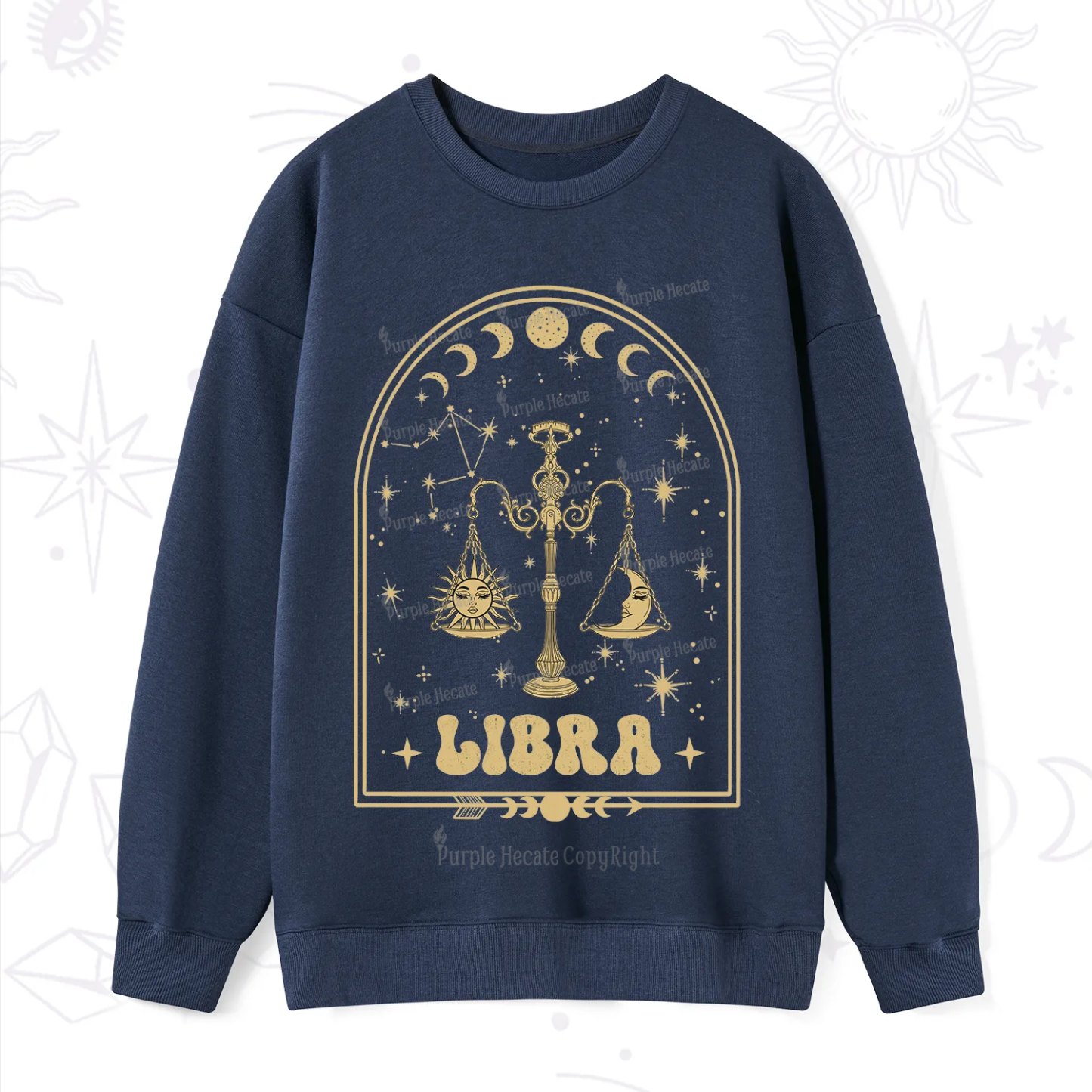 Purplehecate Zodiac Libra Under the Stars Sweatshirt