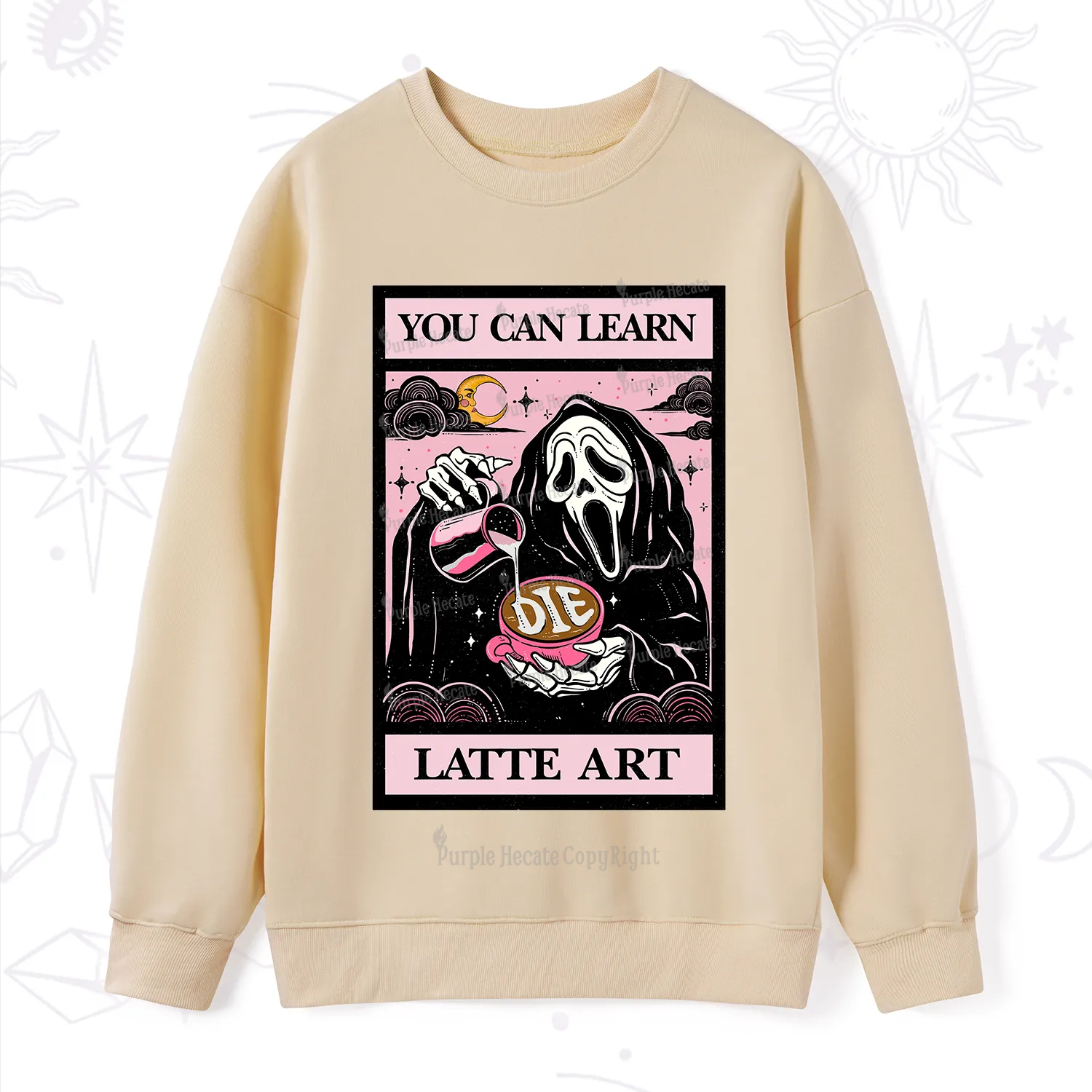 Purplehecate The You Can Learn Latte Art Oracle Card Sweatshirt