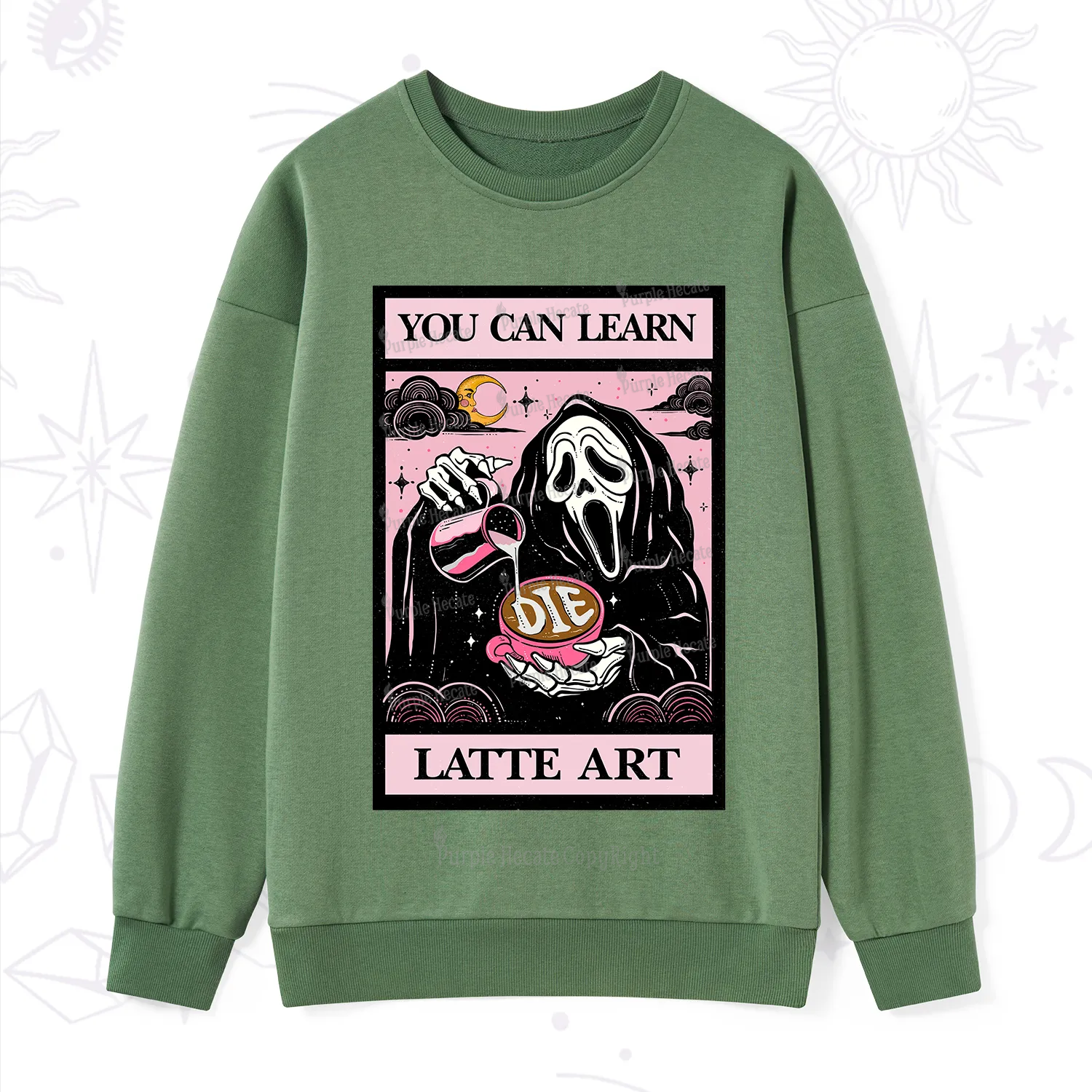 Purplehecate The You Can Learn Latte Art Oracle Card Sweatshirt