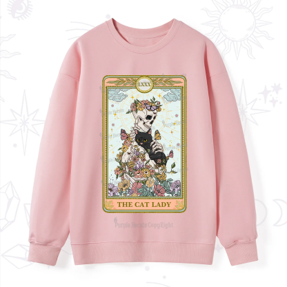 Purplehecate The Cat Lady Skeleton Tarot Sweatshirt